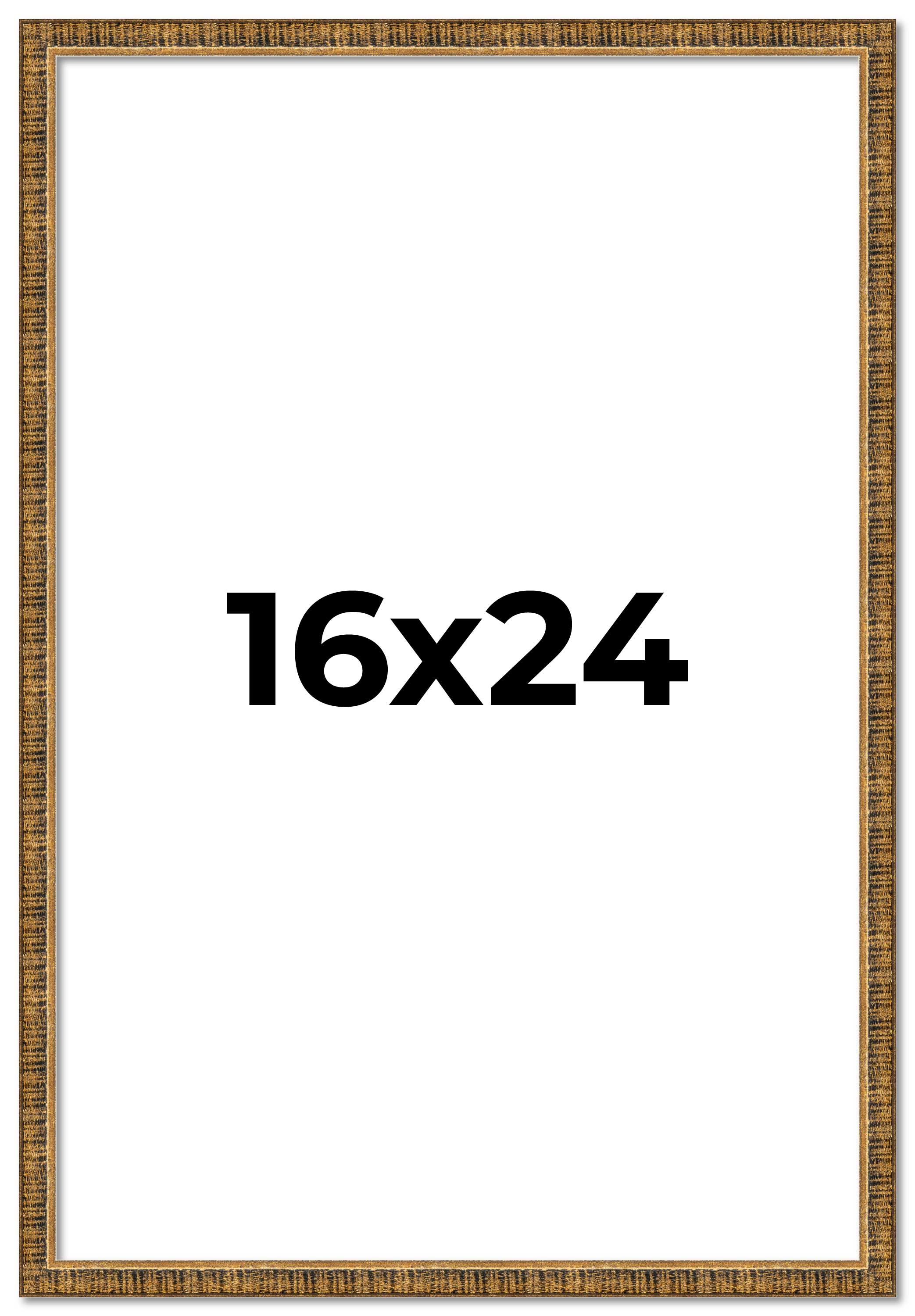 16x24 Rahmen Gold Massivholz Bilderrahmen - kompletter moderner Bilderrahmen inklusive