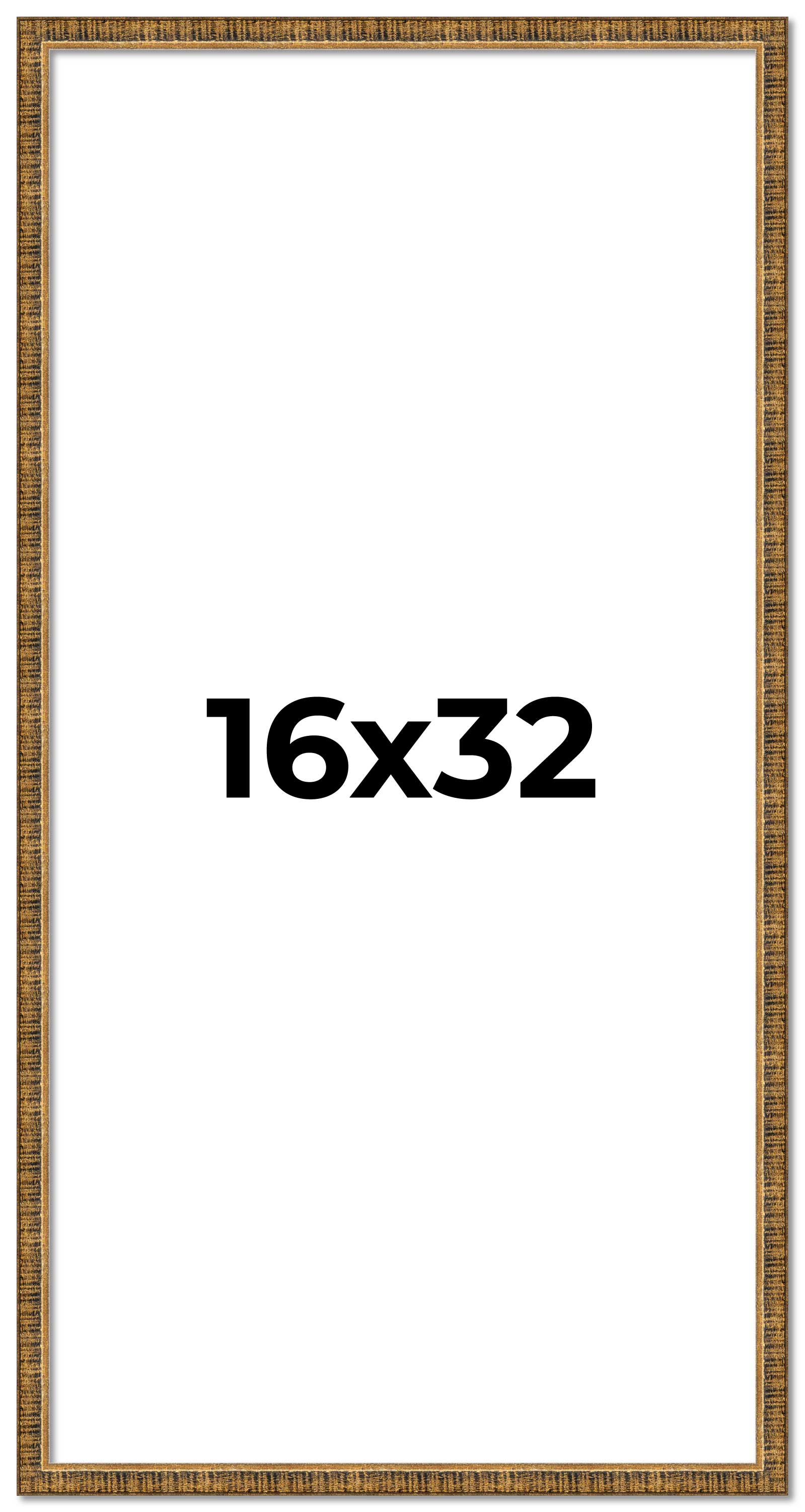 16x32 Frame Gold Kingsley Distressed Solid Wood Picture Frame Width 0.75 Inches main product image