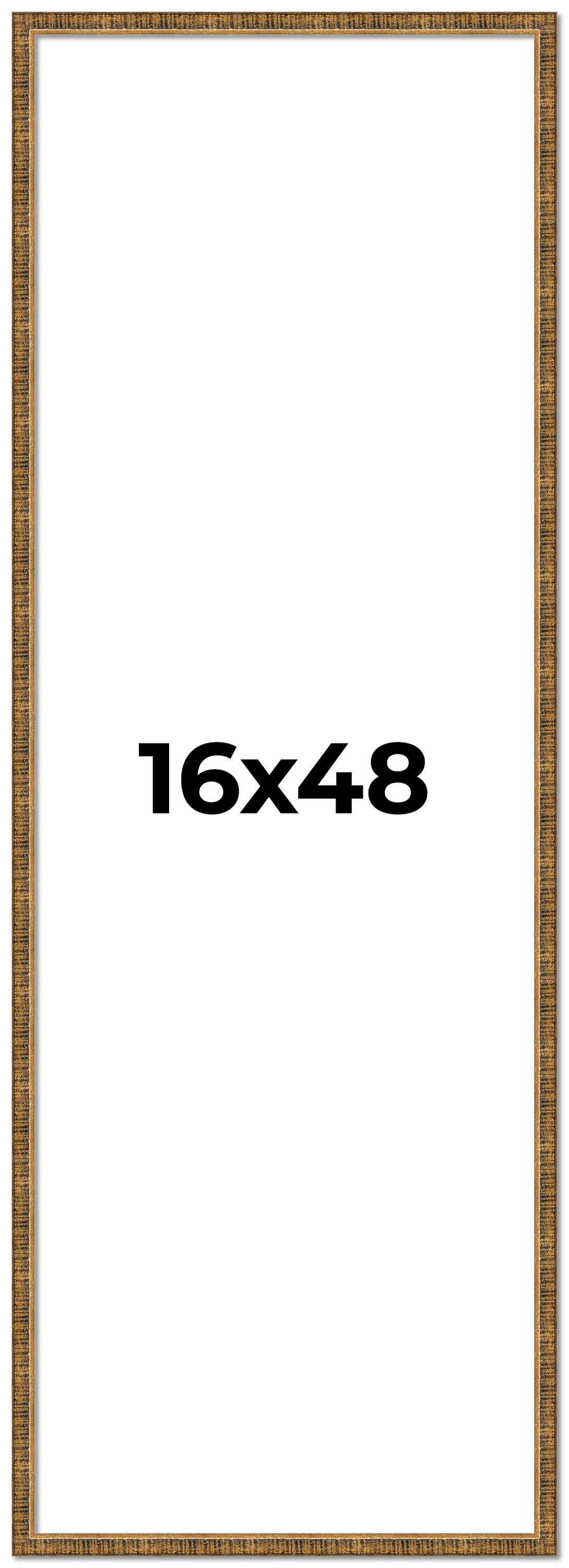 16x48 Frame Gold Kingsley Distressed Solid Wood Picture Frame Width 0.75 Inches main product image