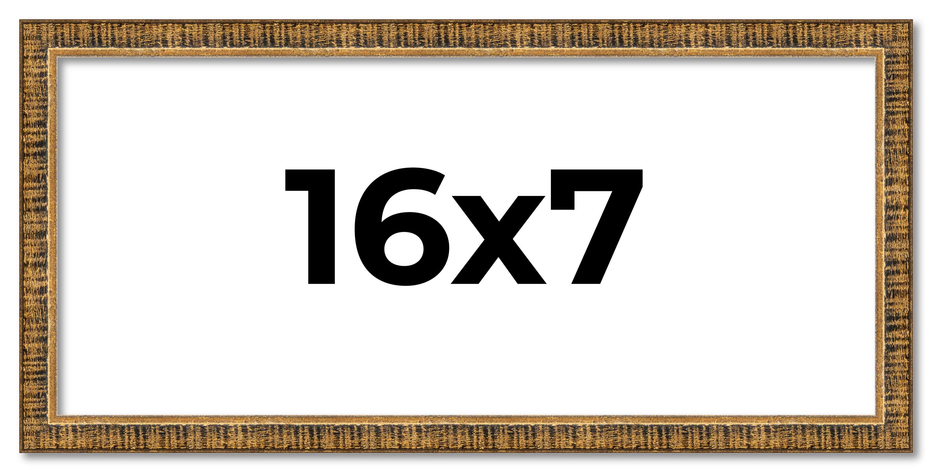 16x7 Frame Gold Kingsley Distressed Solid Wood Picture Frame Width 0.75 Inches main product image
