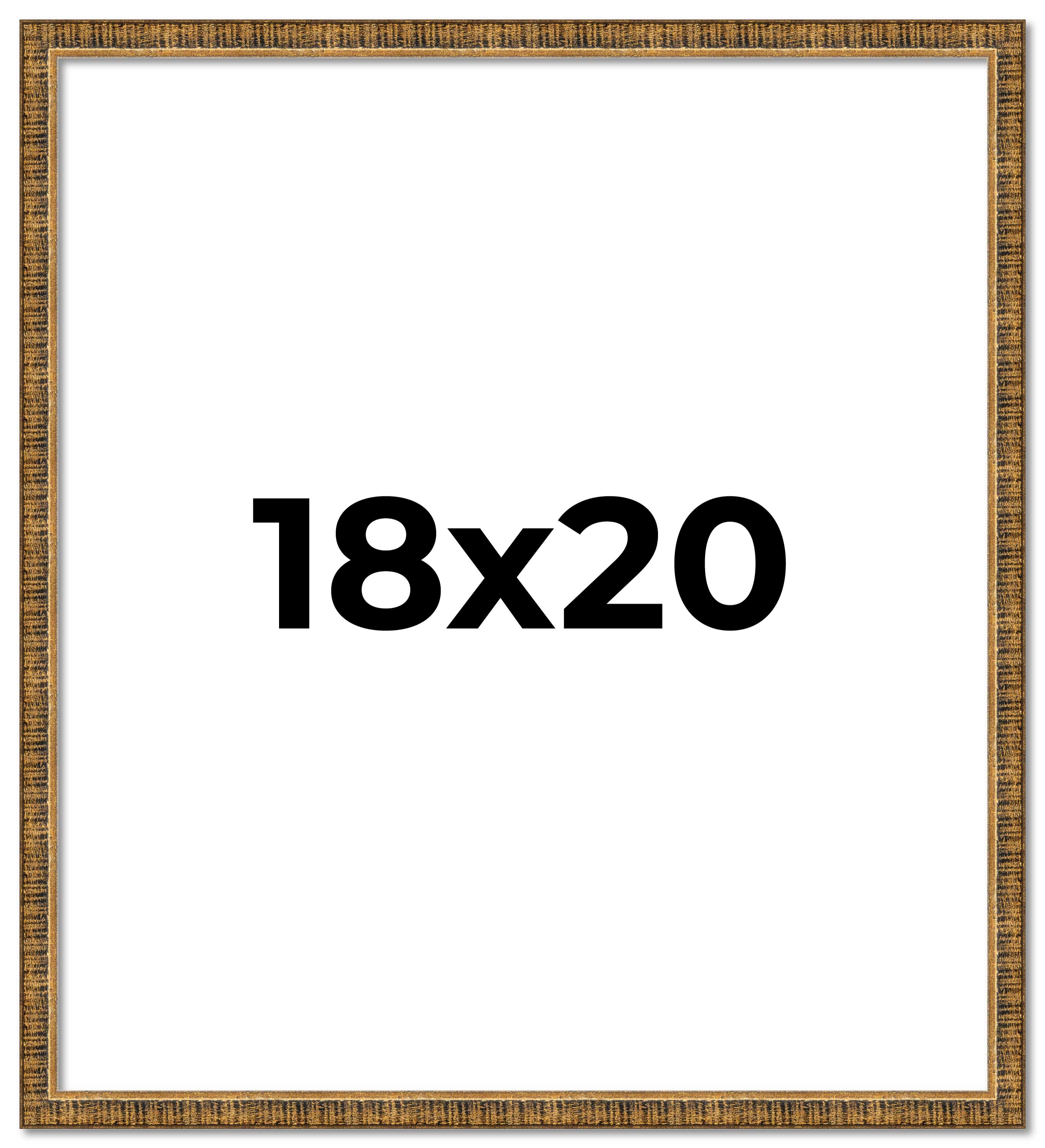 18x20 Frame Gold Picture Frame - Complete Modern Photo Frame Includes UV Acrylic