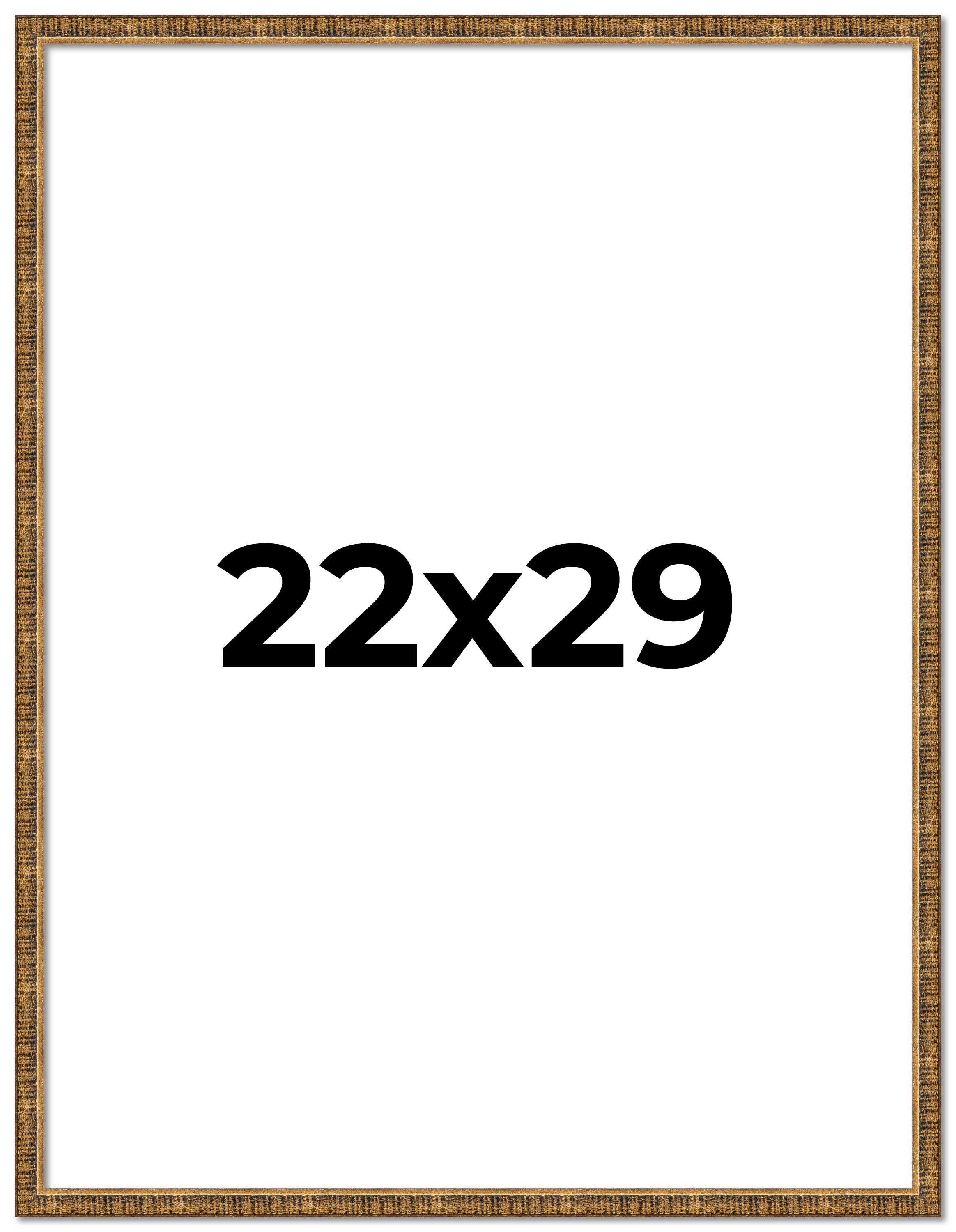 22×29 Frame Gold Kingsley Distressed Solid Wood Picture Frame Width 0.75 Inches