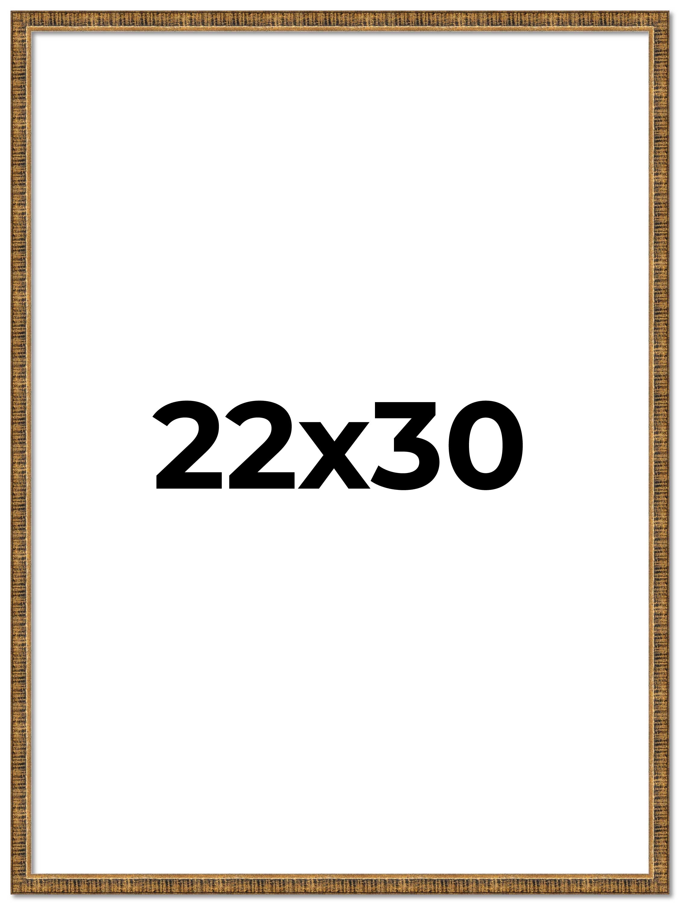 22×30 Frame Gold Picture Frame – Complete Modern Photo Frame Includes UV Acrylic