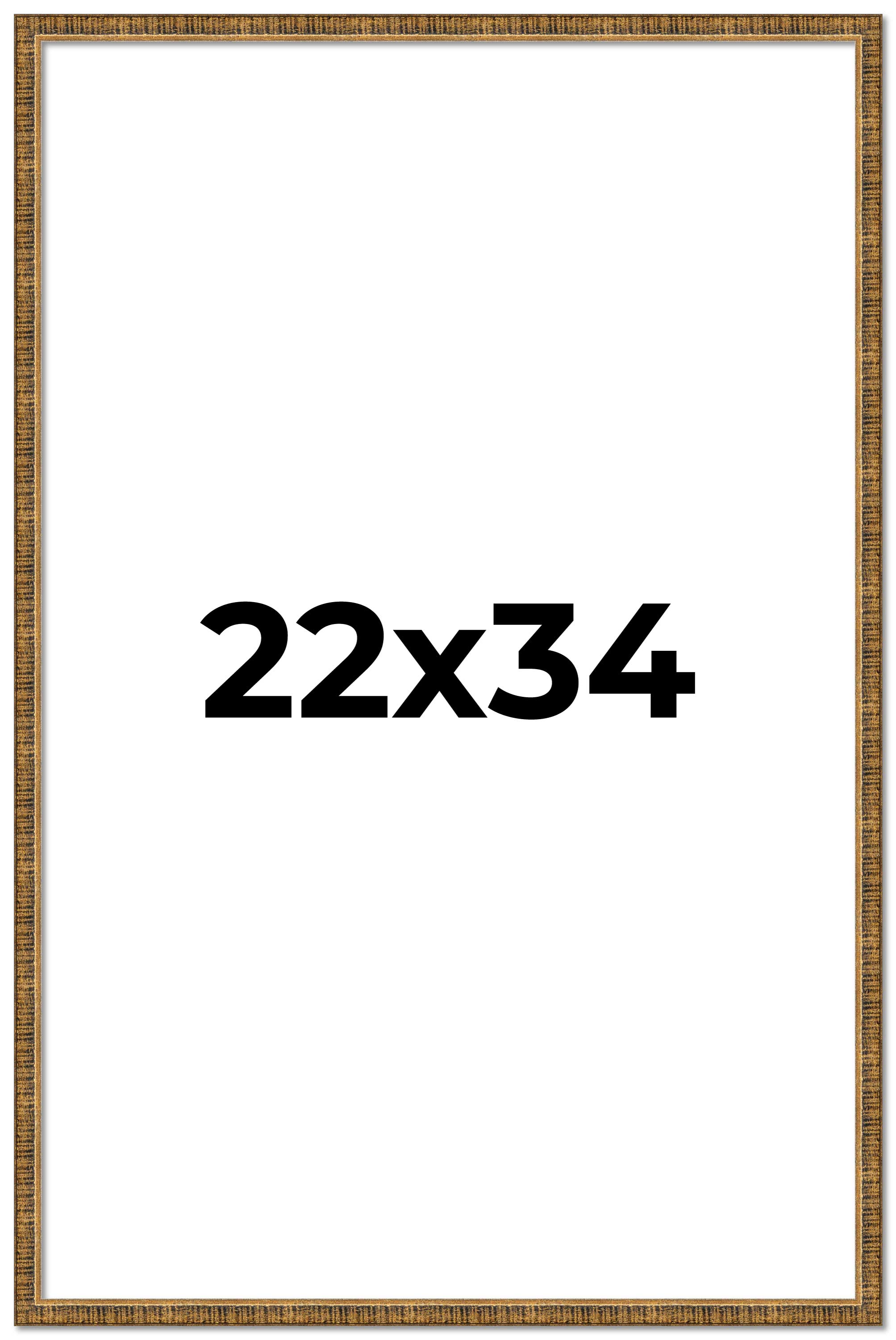 22×34 Frame Gold Kingsley Distressed Solid Wood Picture Frame Width 0.75 Inches