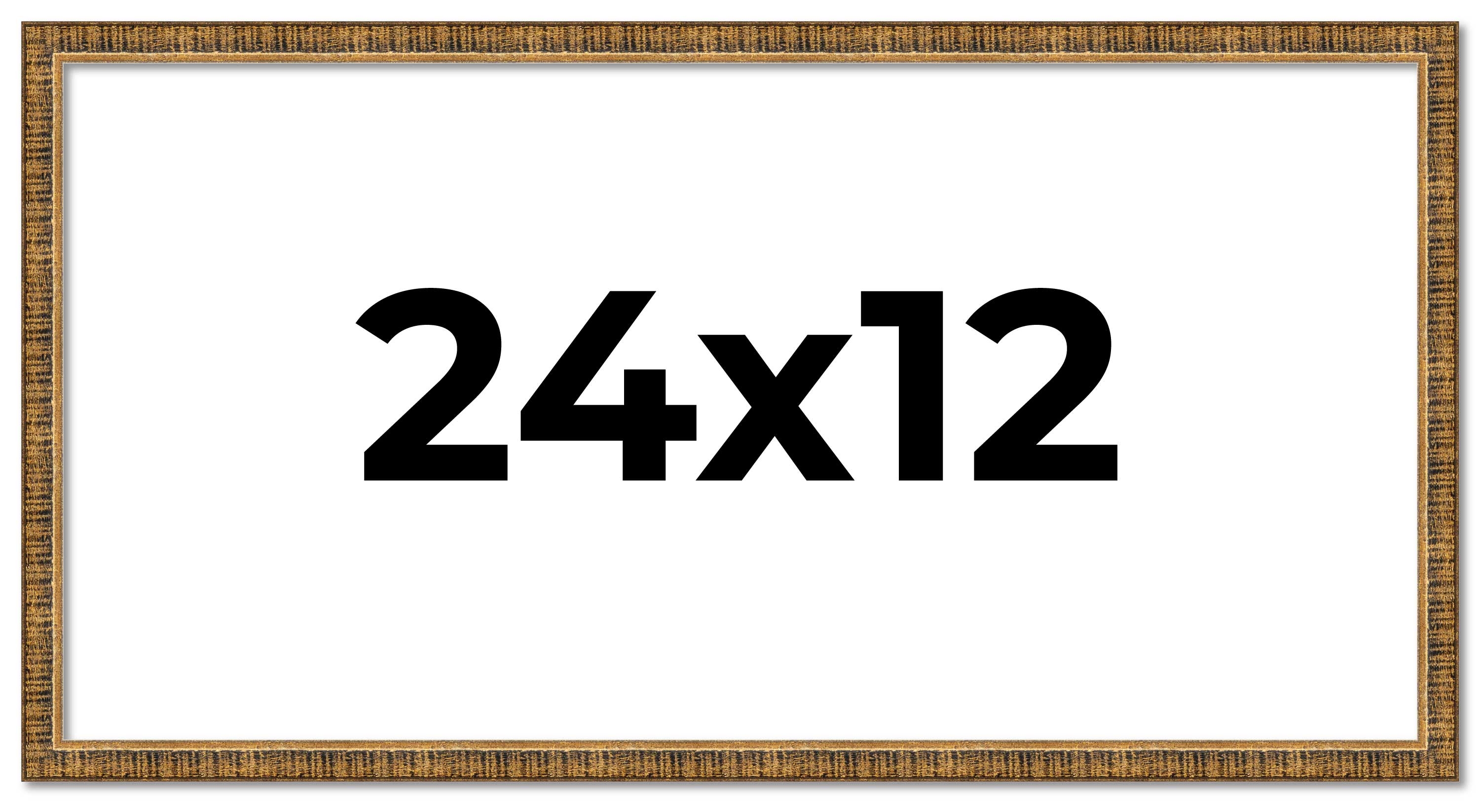 24x12 Frame Gold Kingsley Distressed Solid Wood Picture Frame Width 0.75 Inches main product image