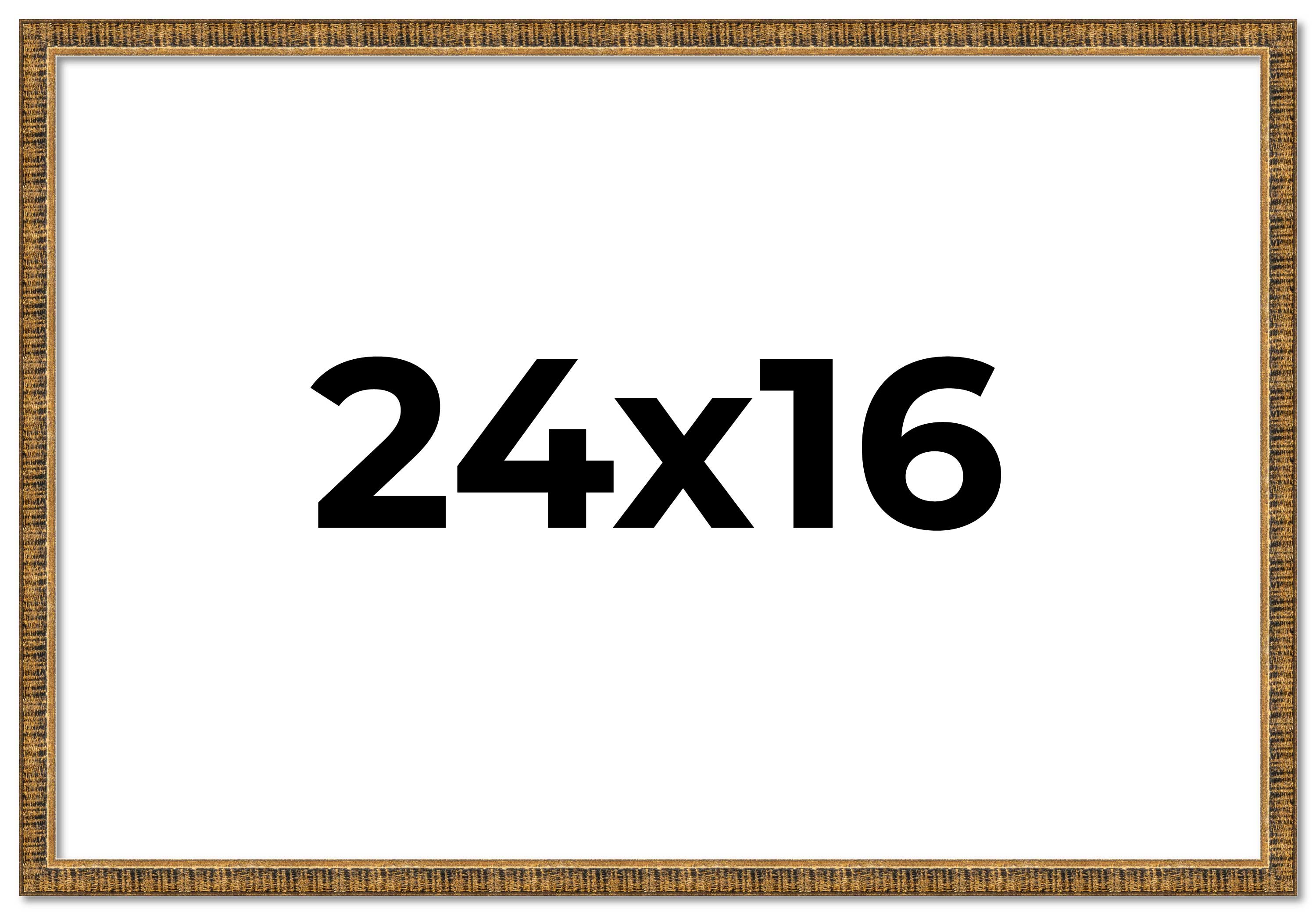 24x16 Frame Gold Picture Frame Complete Modern Photo Frame UV Acrylic, Acid Free