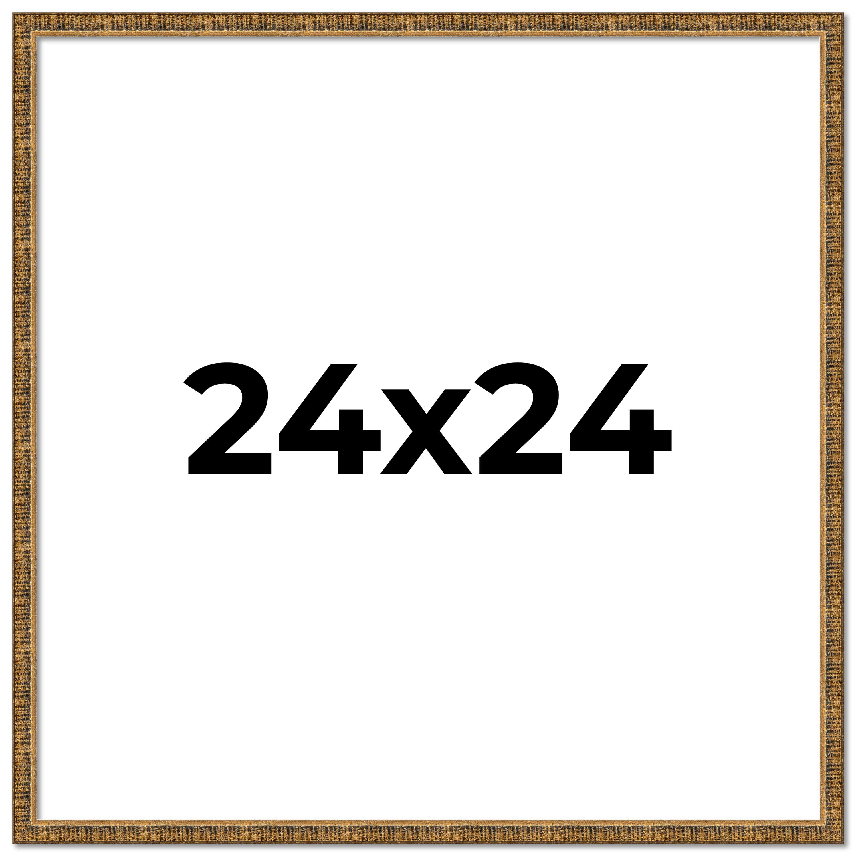 24×24 Frame Gold Kingsley Distressed Solid Wood Picture Frame Width 0.75 Inches