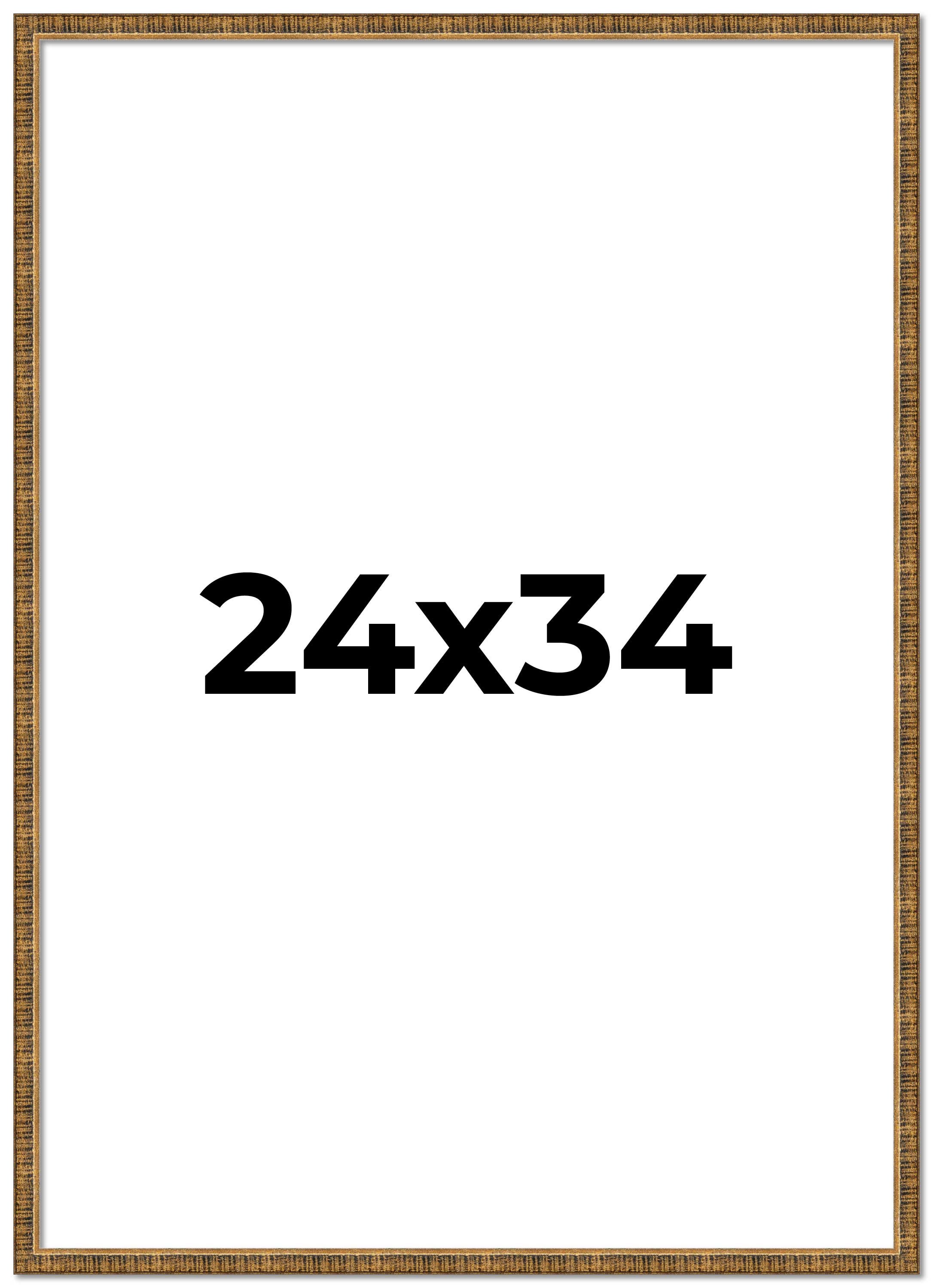 24x34 Frame Gold Kingsley Distressed Solid Wood Picture Frame Width 0.75 Inches main product image