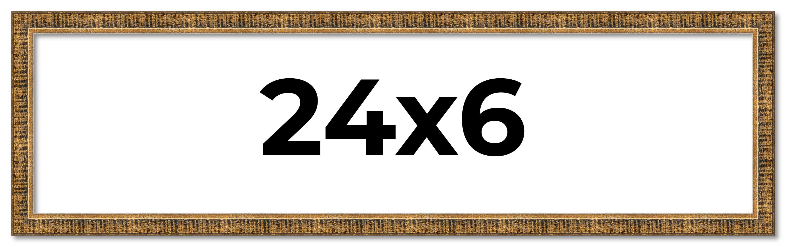 24×6 Frame Gold Picture Frame Complete Modern Photo Frame UV Acrylic, Acid Free