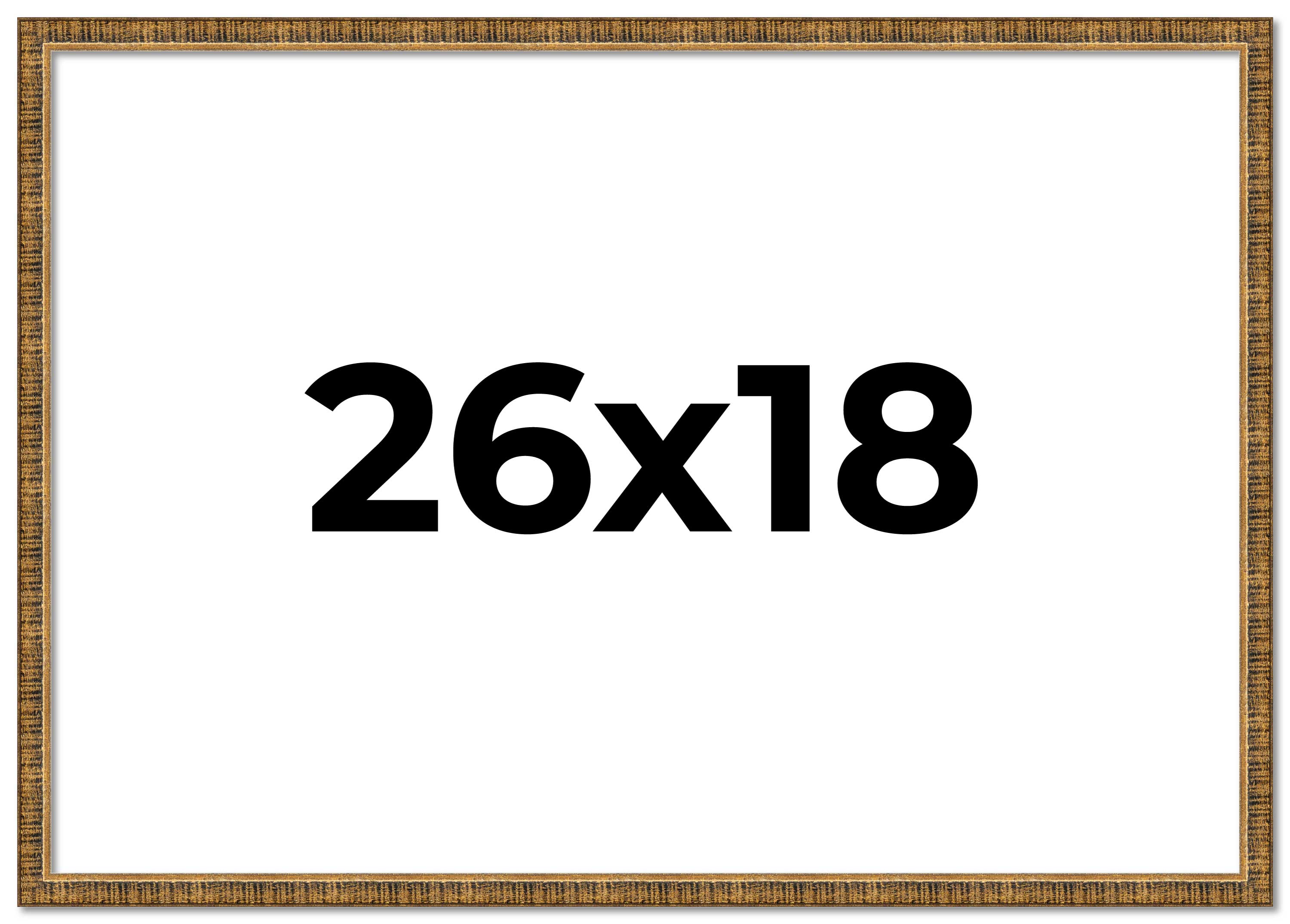 26x18 Frame Gold Kingsley Distressed Solid Wood Picture Frame Width 0.75 Inches main product image