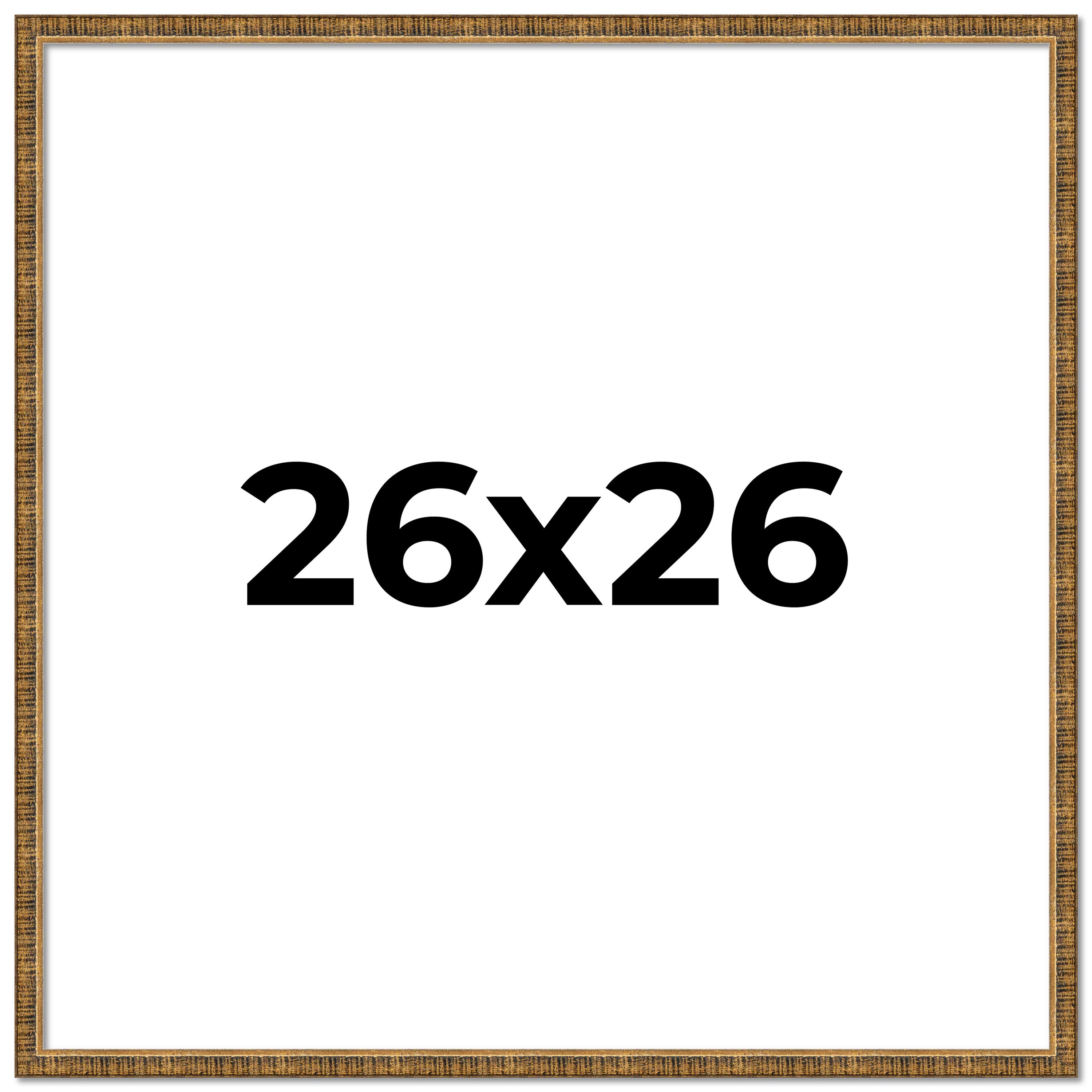 26x26 Frame Gold Kingsley Distressed Solid Wood Picture Frame Width 0.75 Inches main product image