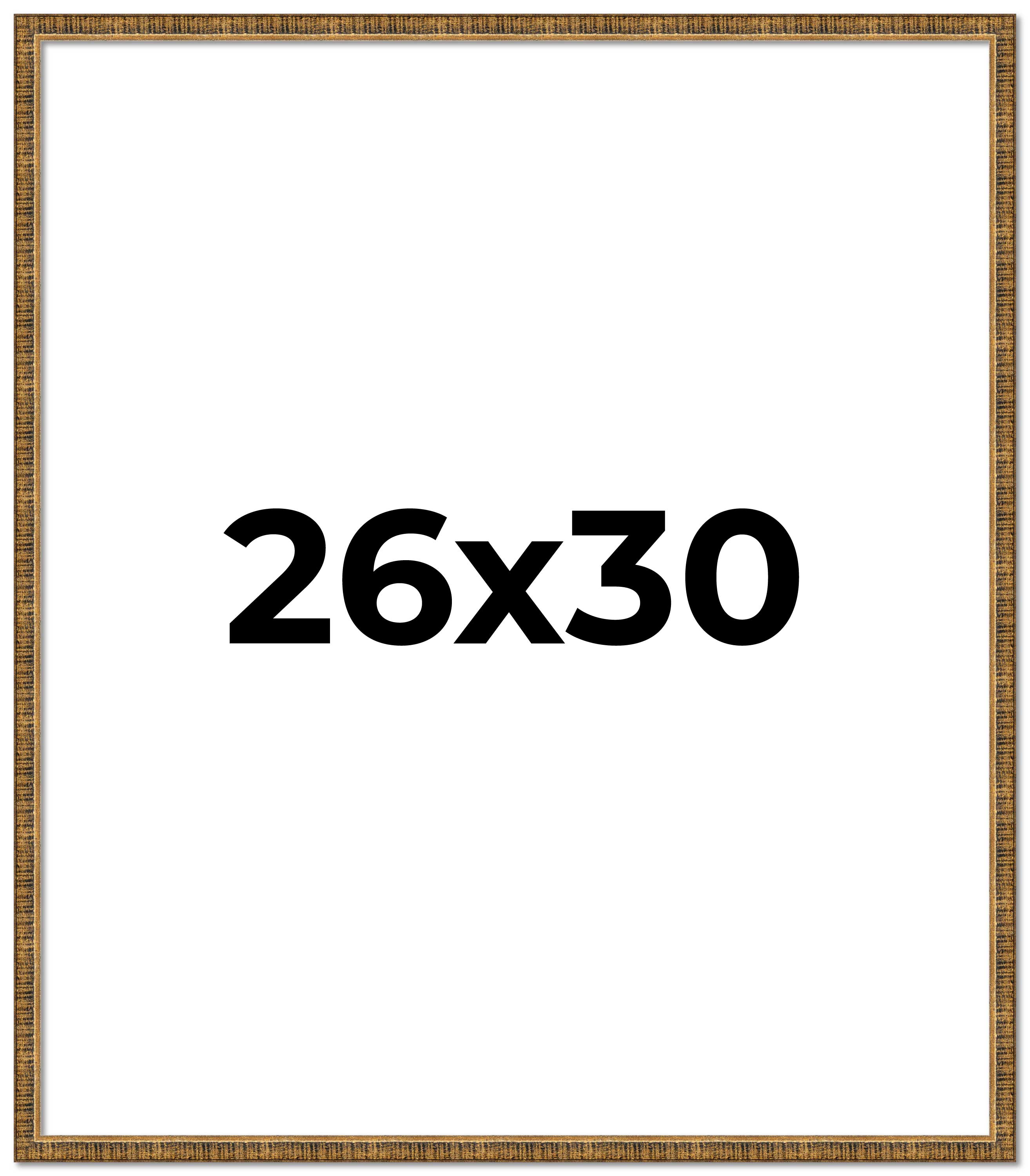 26x30 Frame Gold Kingsley Distressed Solid Wood Picture Frame Width 0.75 Inches main product image