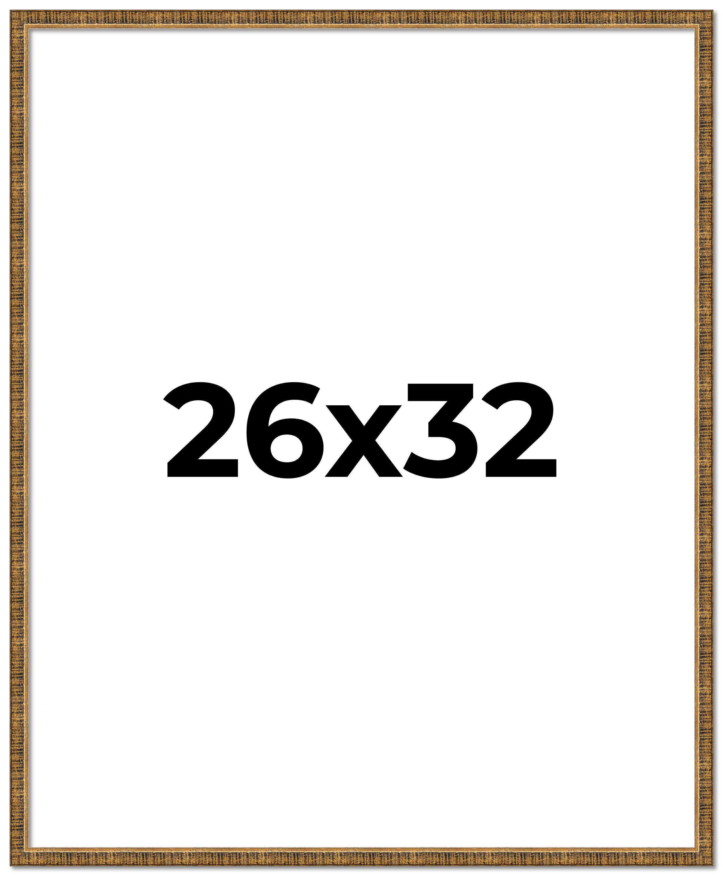 26x32 Frame Gold Kingsley Distressed Solid Wood Picture Frame Width 0.75 Inches main product image