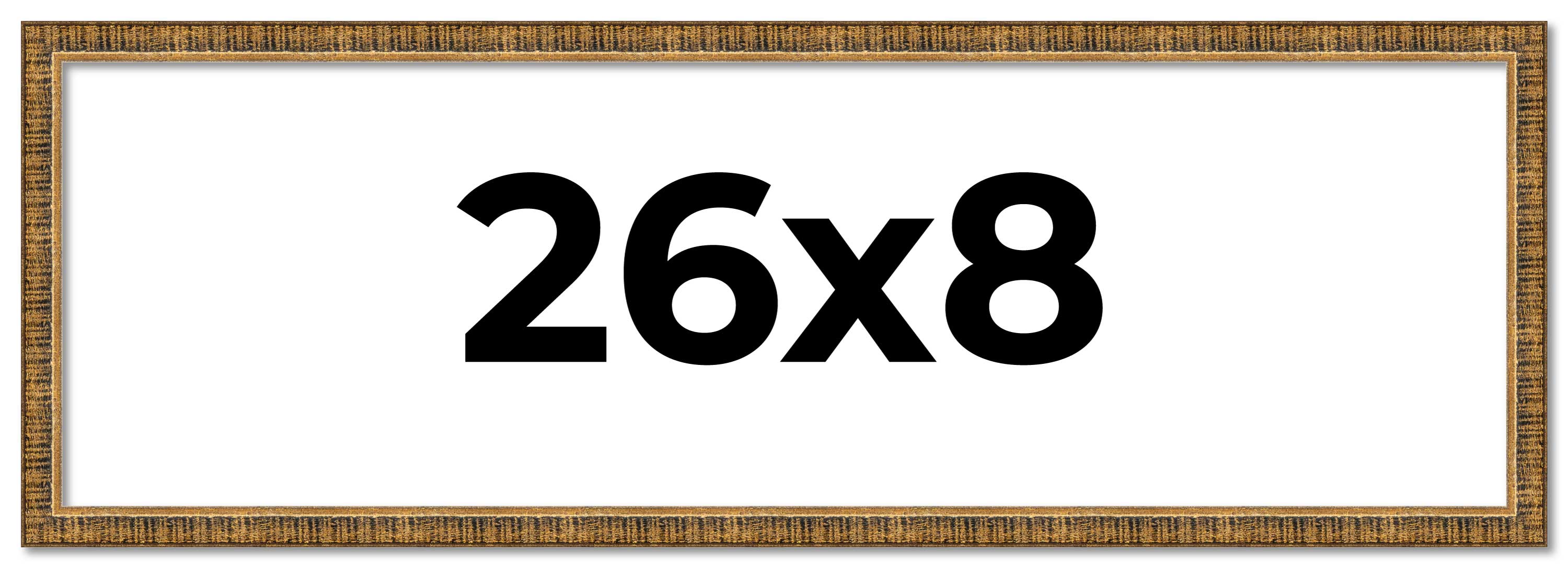 26x8 Frame Gold Kingsley Distressed Solid Wood Picture Frame Width 0.75 Inches main product image