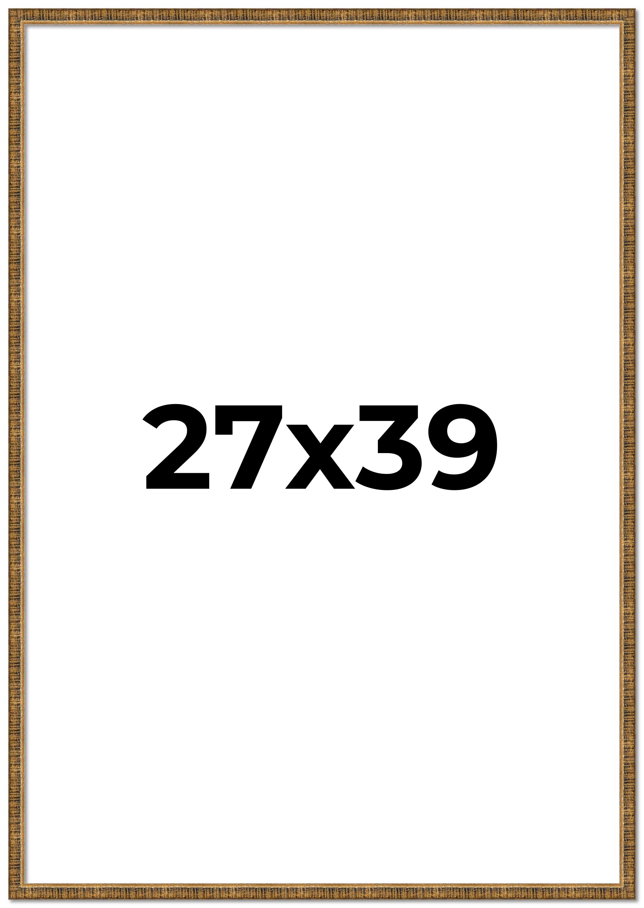 27x39 Frame Gold Kingsley Distressed Solid Wood Picture Frame Width 0.75 Inches main product image