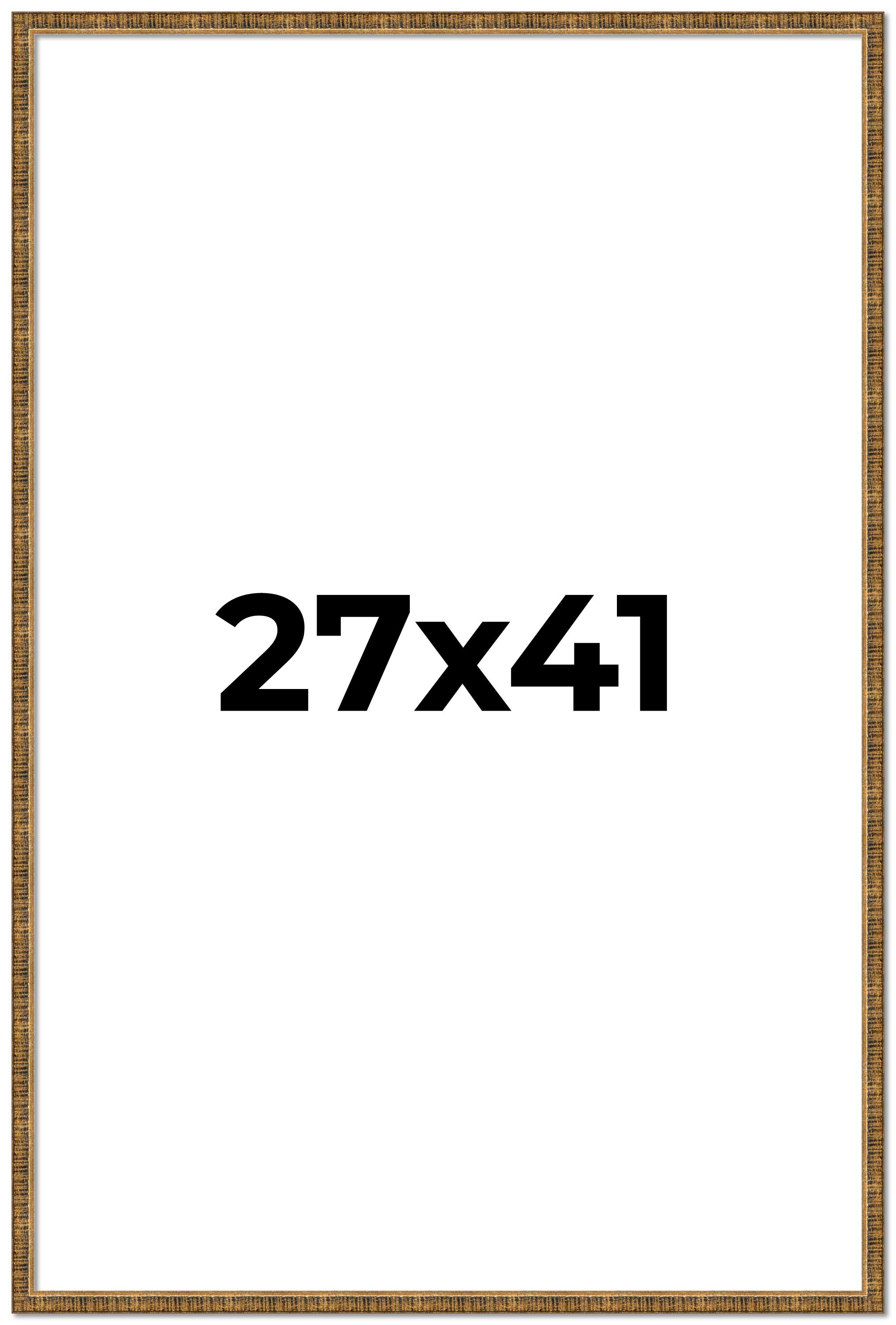 27×41 Frame Gold Kingsley Distressed Solid Wood Picture Frame Width 0.75 Inches