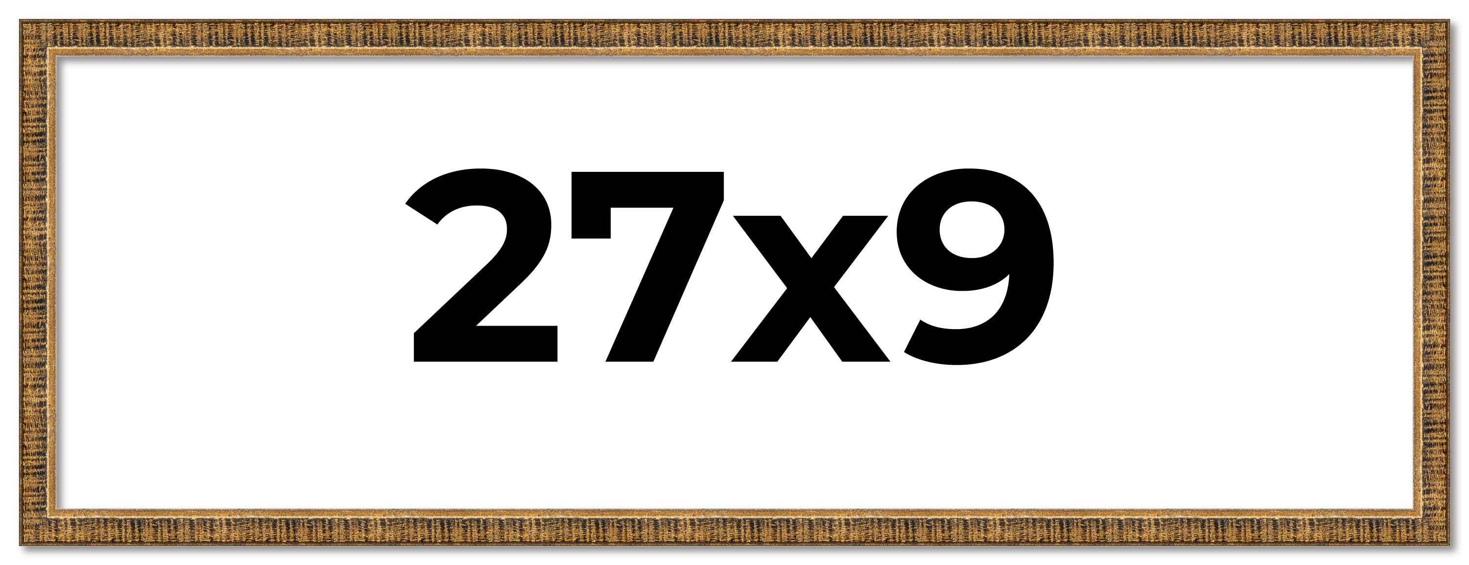 27x9 Frame Gold Solid Wood Picture Frame - Complete Modern Photo Frame Includes