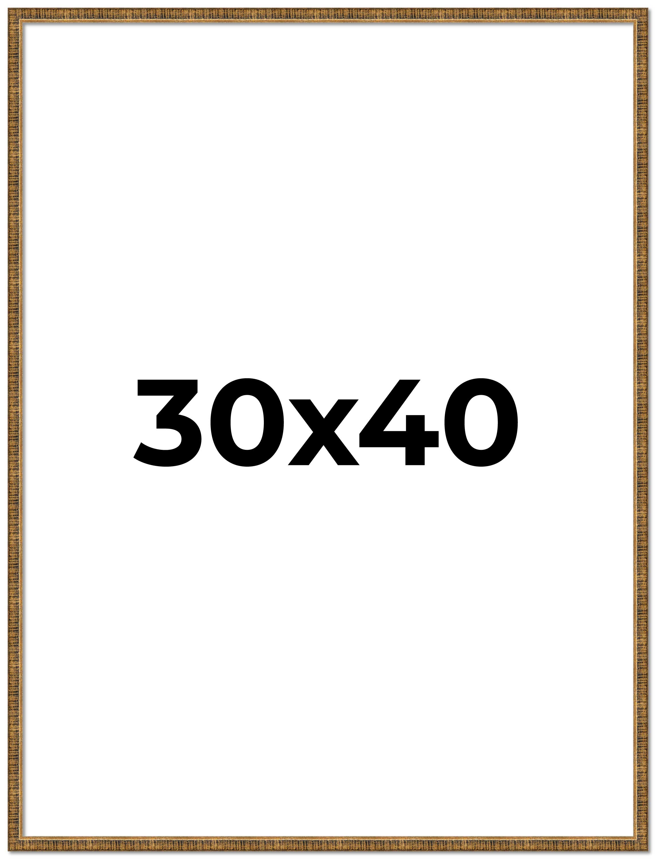 30×40 Frame Gold Kingsley Distressed Solid Wood Picture Frame Width 0.75 Inches