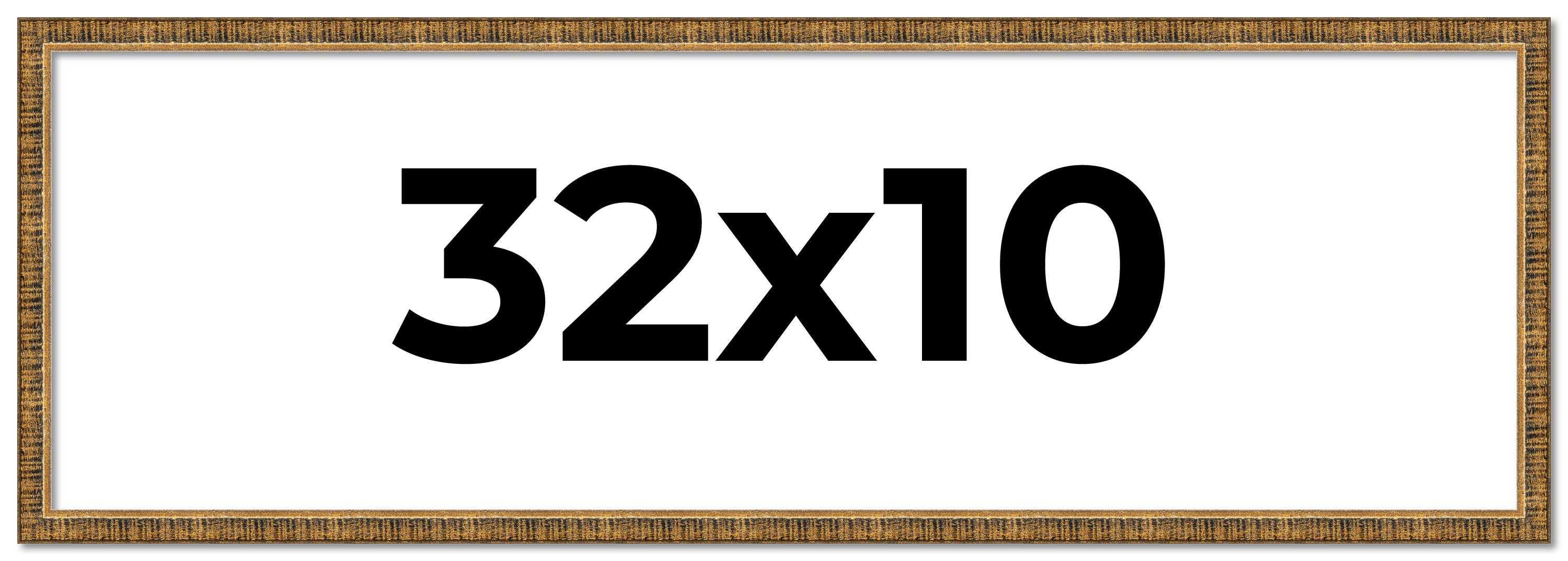 32x10 Frame Gold Kingsley Distressed Solid Wood Picture Frame Width 0.75 Inches main product image