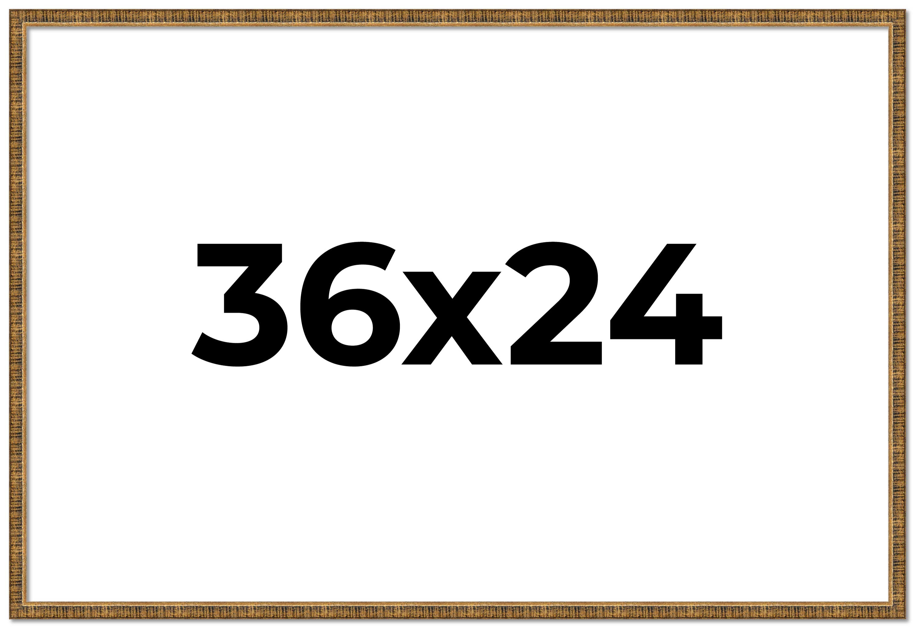 36×24 Frame Gold Kingsley Distressed Solid Wood Picture Frame Width 0.75 Inches