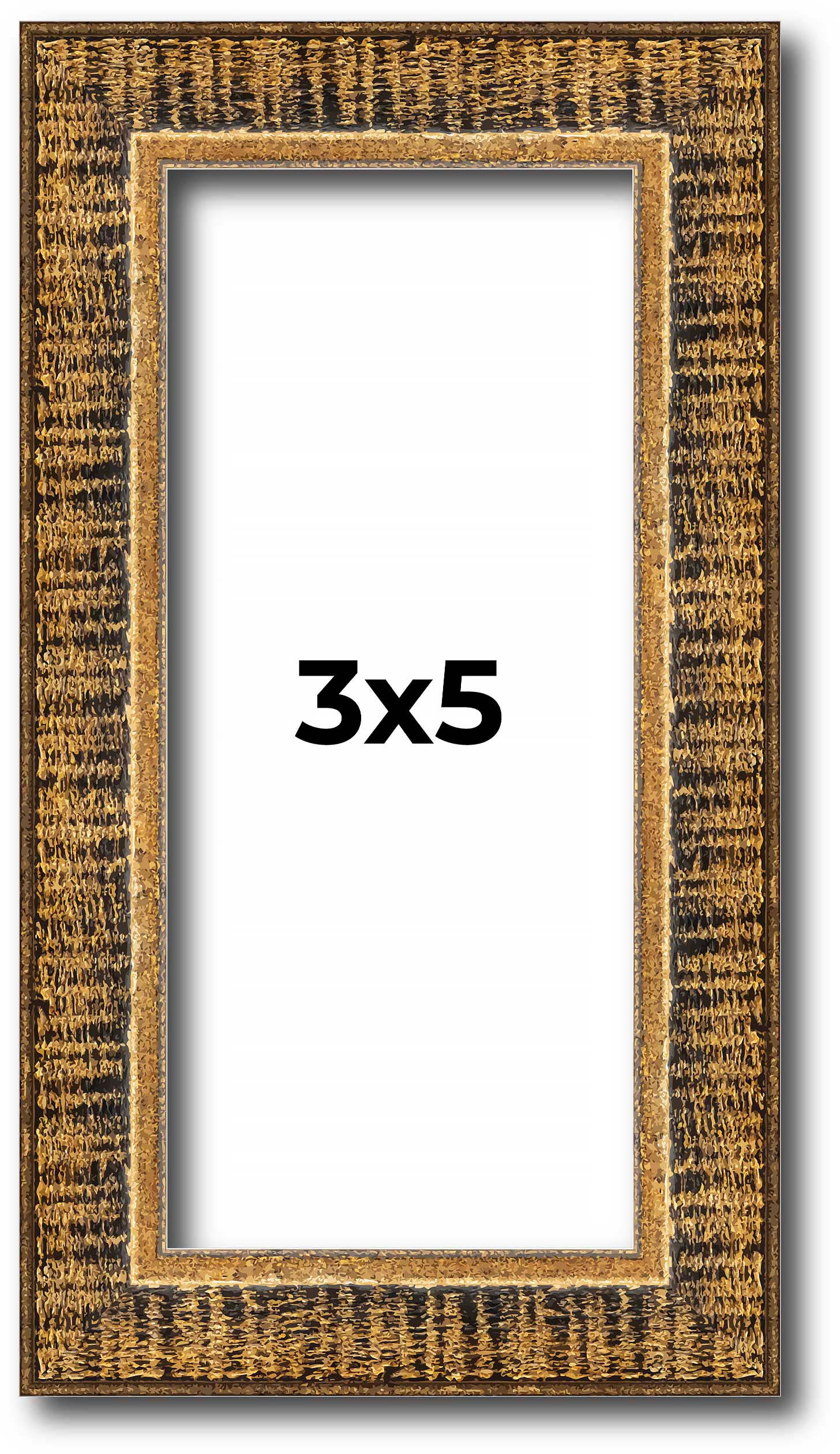 3x5 IN Frame Gold Kingsley Distressed Solid Wood Picture Frame Width 0.75 Inches