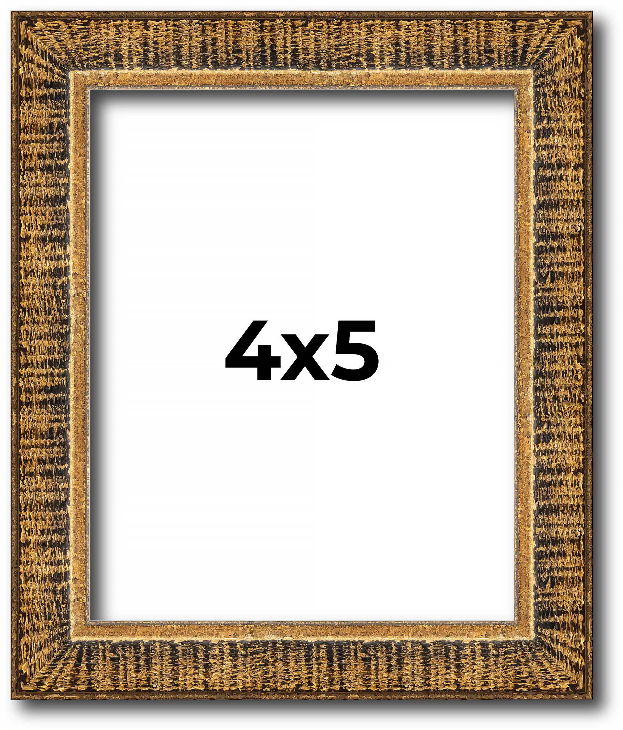 4×5 IN Frame Gold Kingsley Distressed Solid Wood Picture Frame Width 0.75 Inches