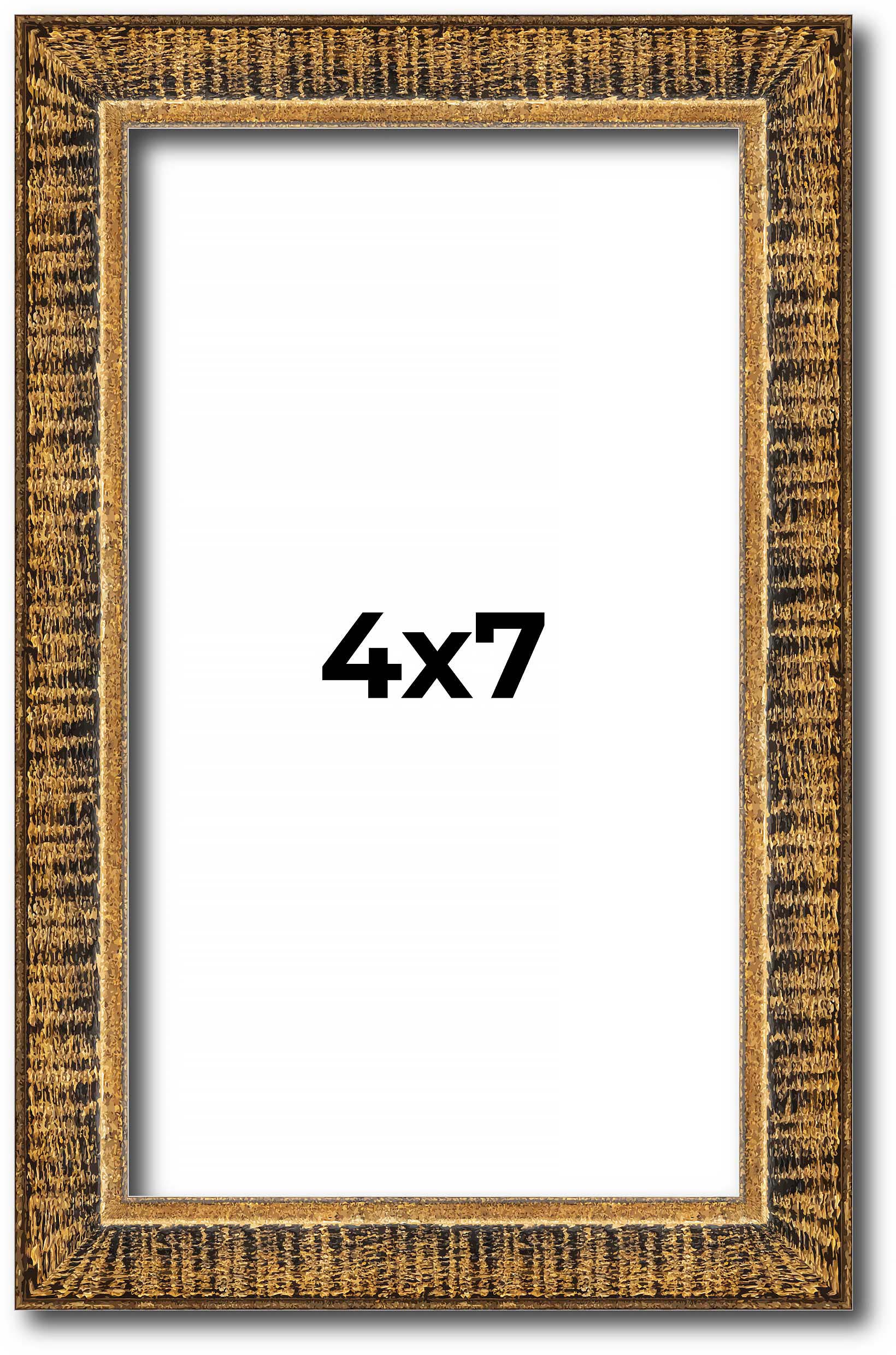 4x7 IN Frame Gold Kingsley Distressed Solid Wood Picture Frame Width 0.75 Inches main product image