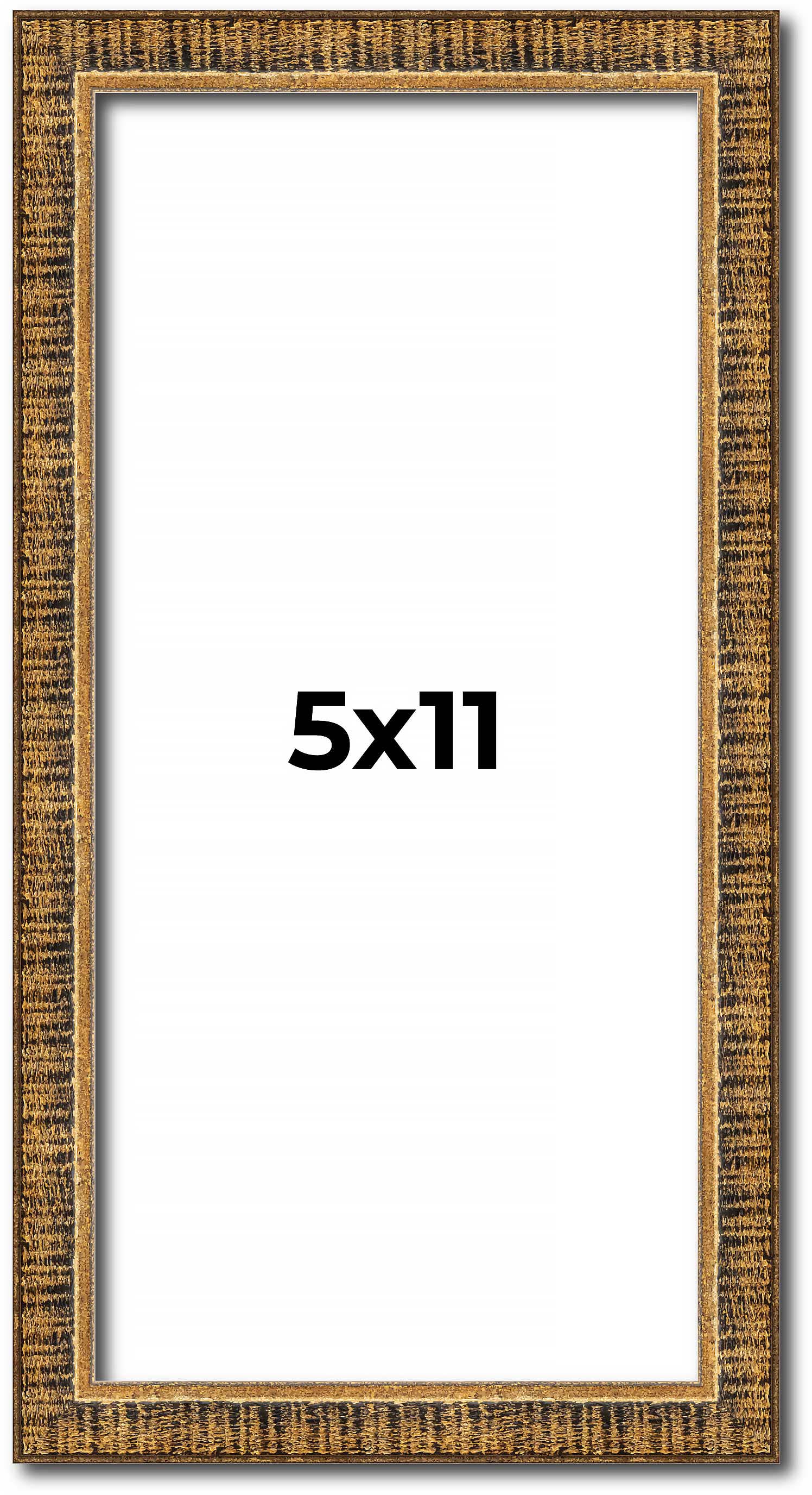 5×11 IN Frame Gold Kingsley Distressed Solid Wood Picture Frame Width 0.75 Inche