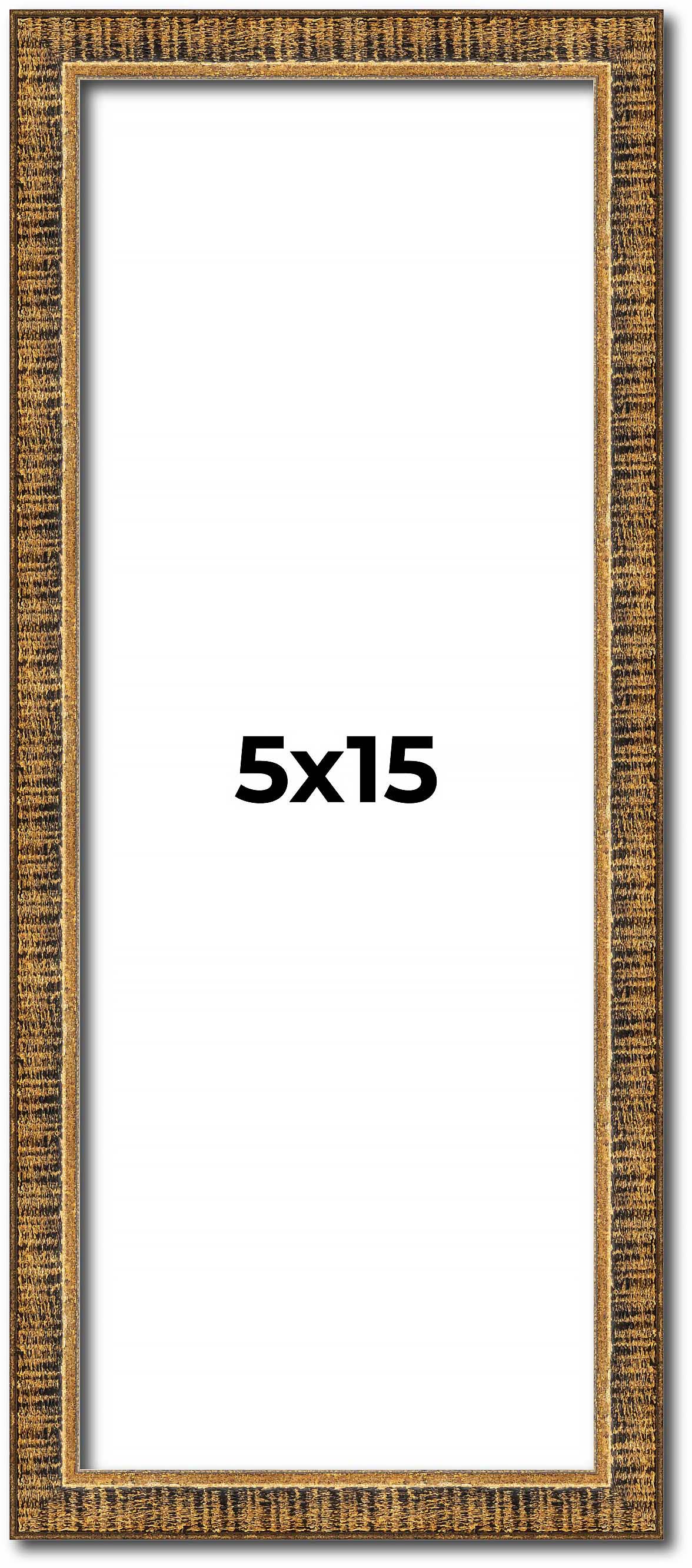 5×15 IN Frame Gold Kingsley Distressed Solid Wood Picture Frame Width 0.75 Inche