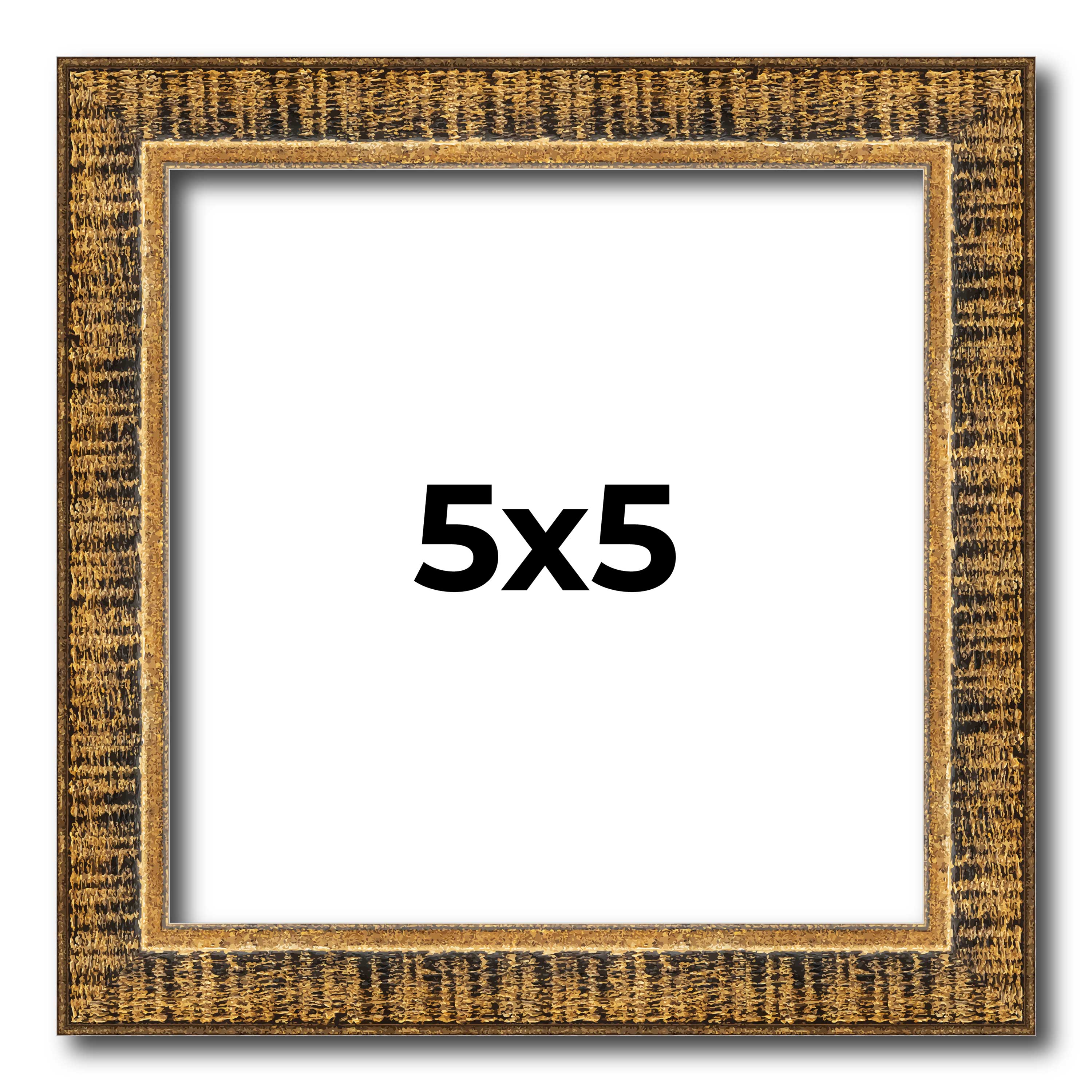 5x5 IN Frame Gold Kingsley Distressed Solid Wood Picture Frame Width 0.75 Inches - Bild 1 von 9