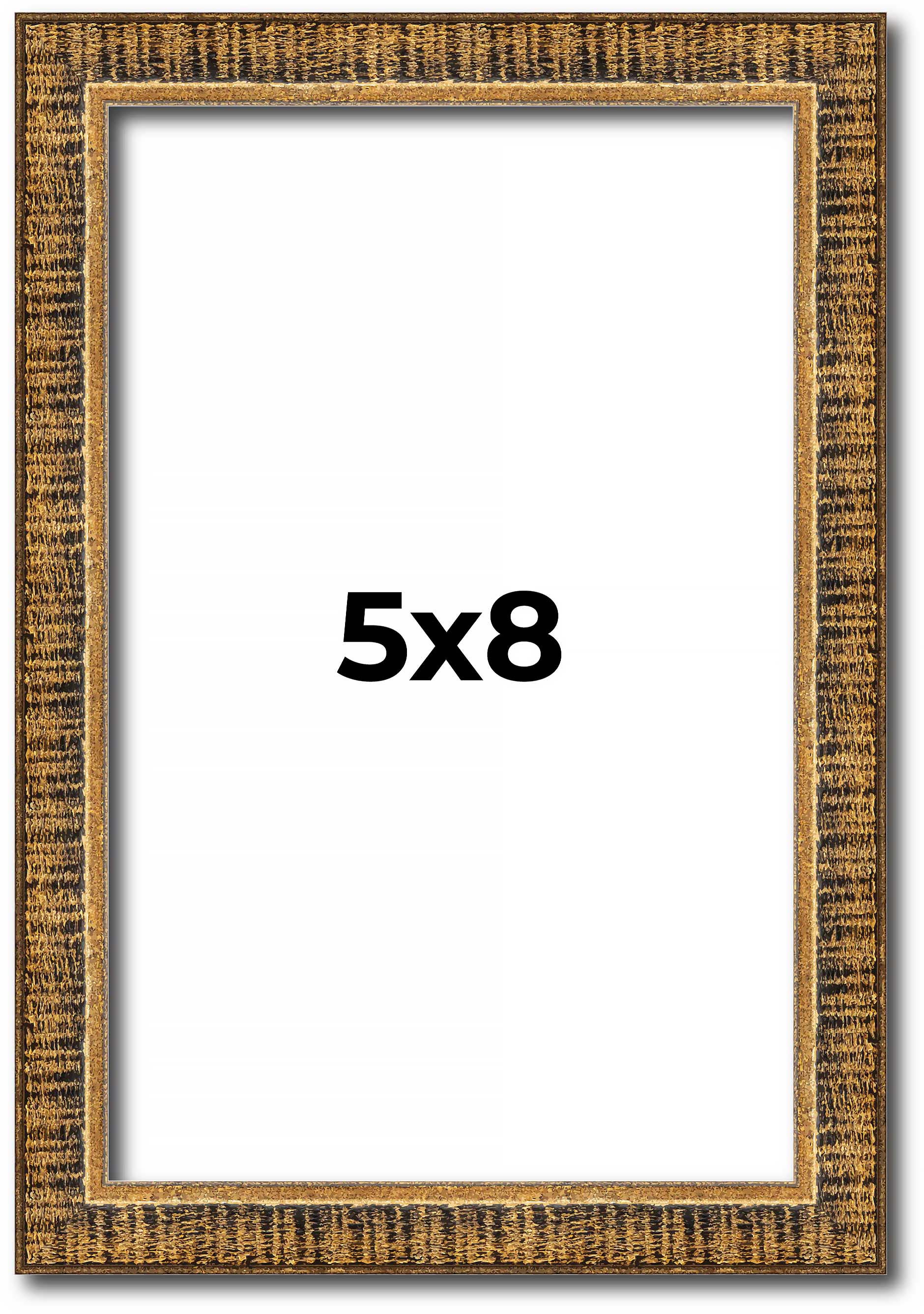 5x8 Frame Gold Picture Frame Complete Modern Photo Frame UV Acrylic, Acid Free
