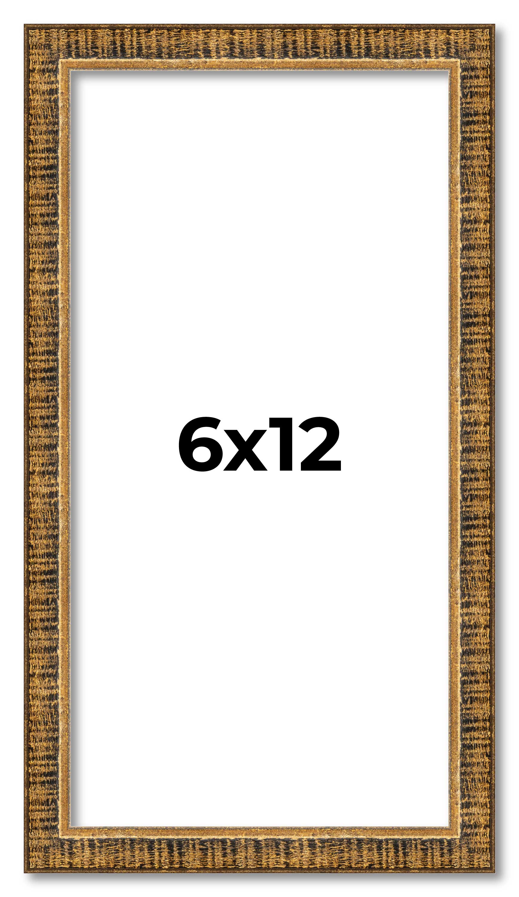 6x12 Frame Gold Kingsley Distressed Solid Wood Picture Frame Width 0.75 Inches main product image