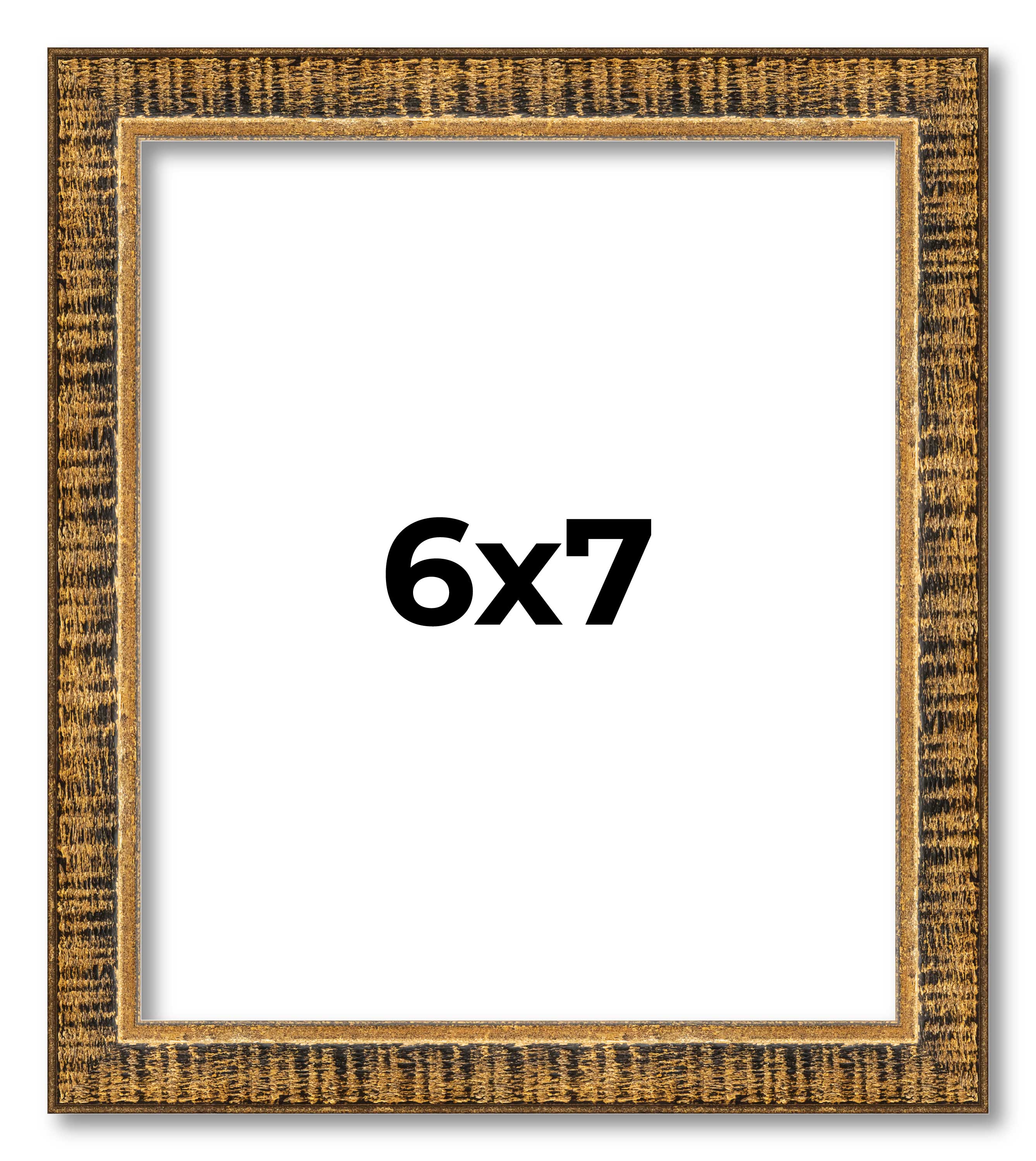 6x7 Frame Gold Kingsley Distressed Solid Wood Picture Frame Width 0.75 Inches main product image