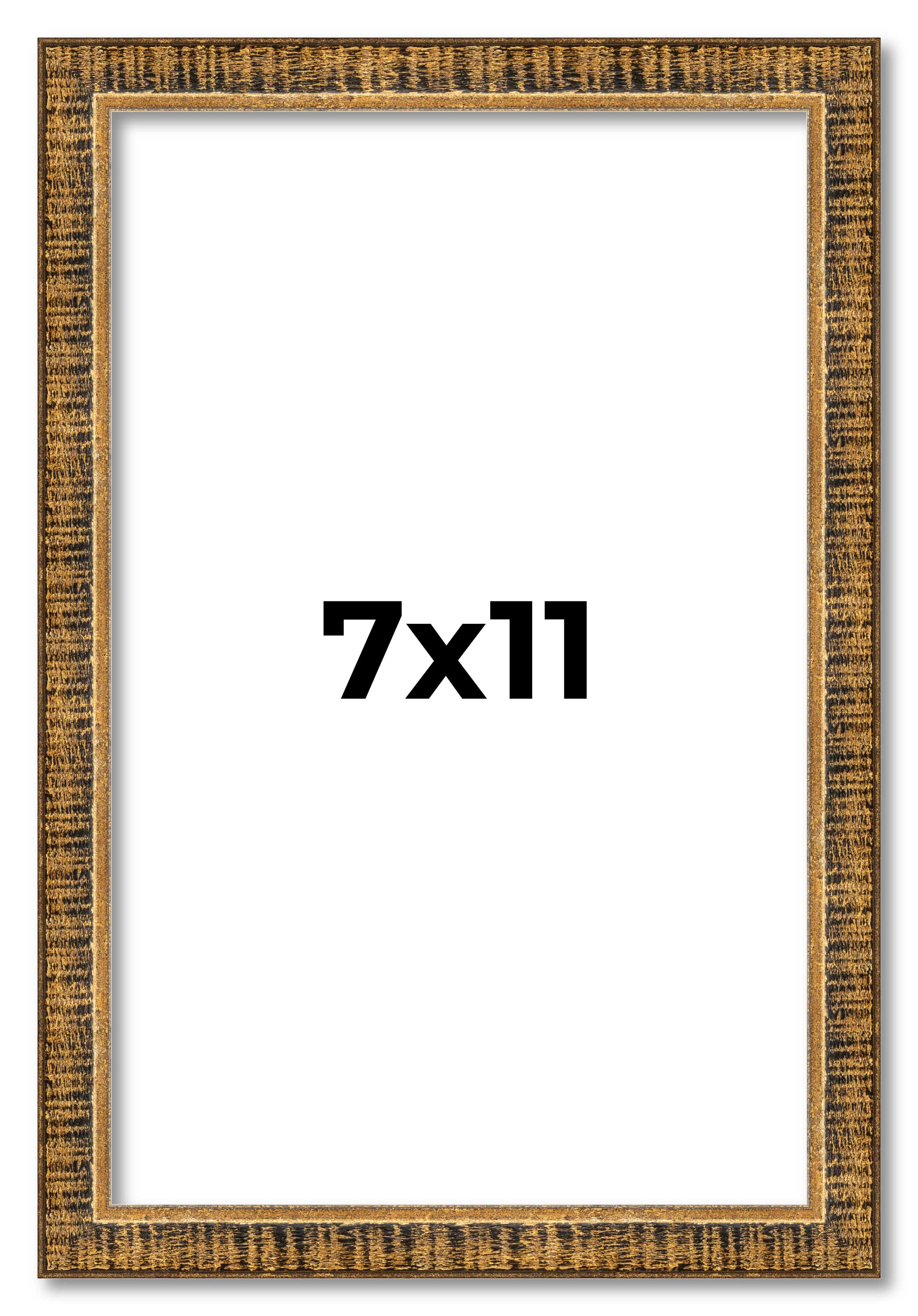 7x11 Frame Gold Picture Frame Complete Modern Photo Frame UV Acrylic, Acid Free