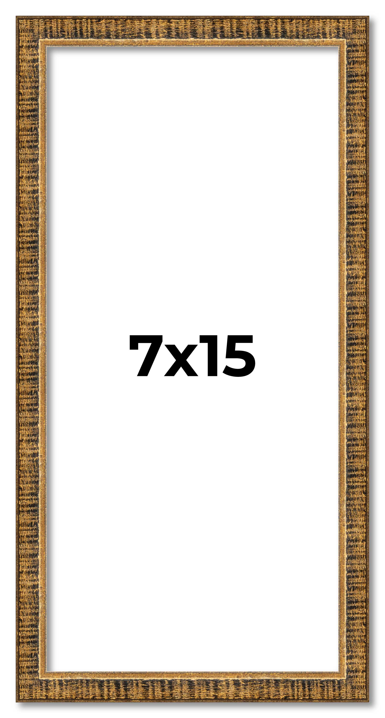 7x15 Frame Gold Kingsley Distressed Solid Wood Picture Frame Width 0.75 Inches main product image
