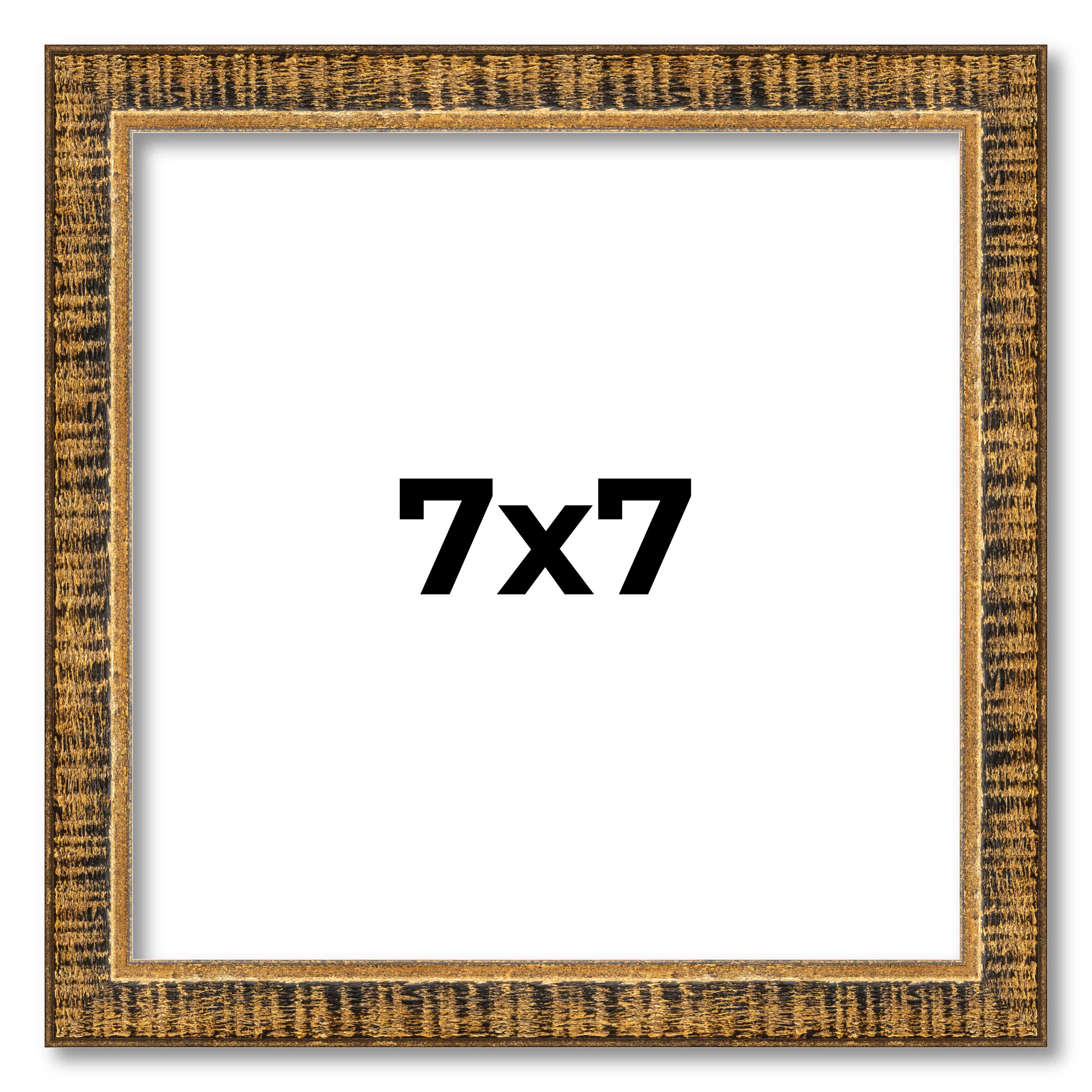 7×7 Frame Gold Kingsley Distressed Solid Wood Picture Frame Width 0.75 Inches |