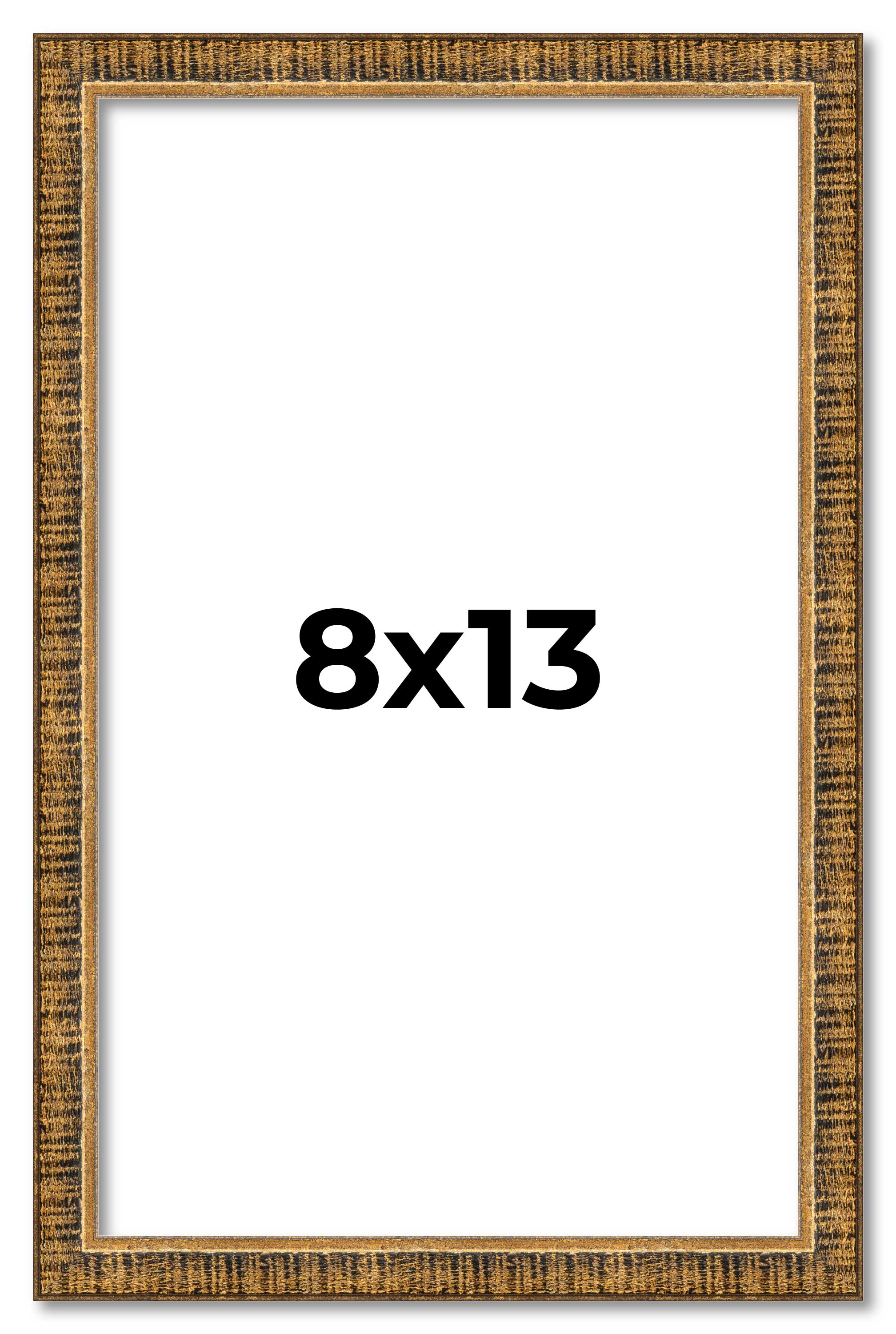8x13 Frame Gold Kingsley Distressed Solid Wood Picture Frame Width 0.75 Inches main product image