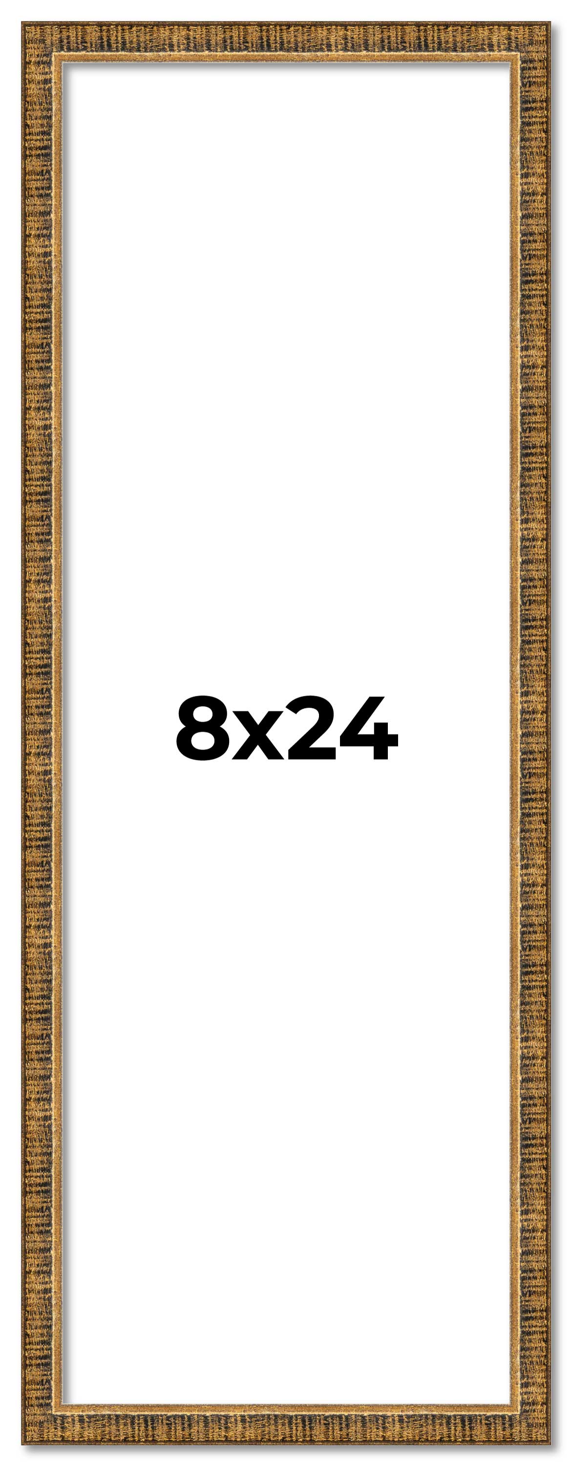 8x24 Frame Gold Kingsley Distressed Solid Wood Picture Frame Width 0.75 Inches |