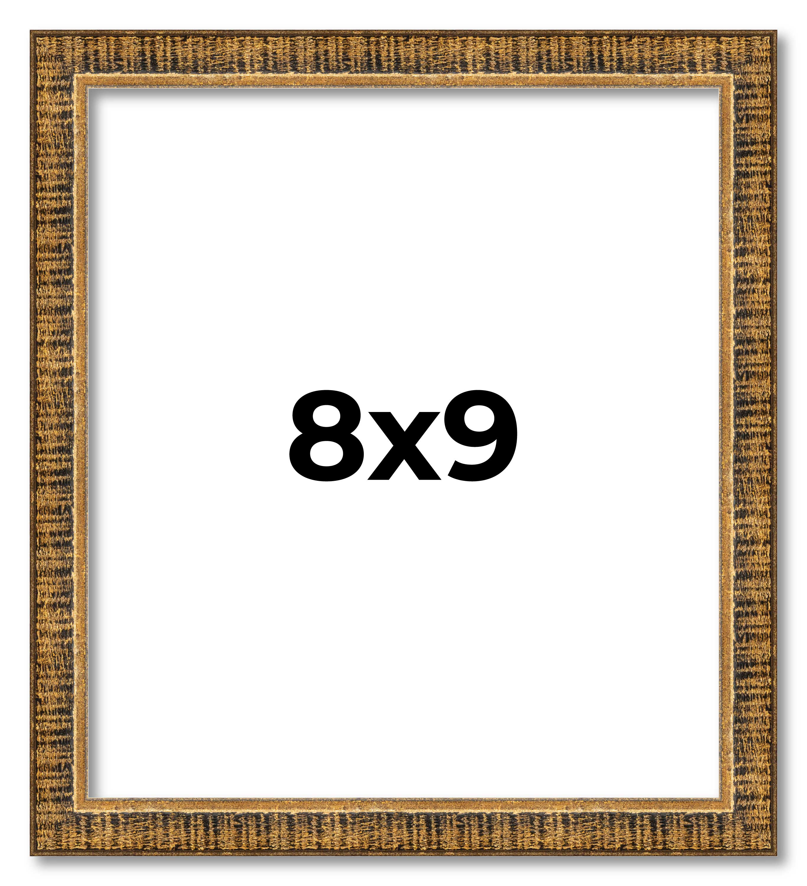 8x9 Frame Gold Kingsley Distressed Solid Wood Picture Frame Width 0.75 ...
