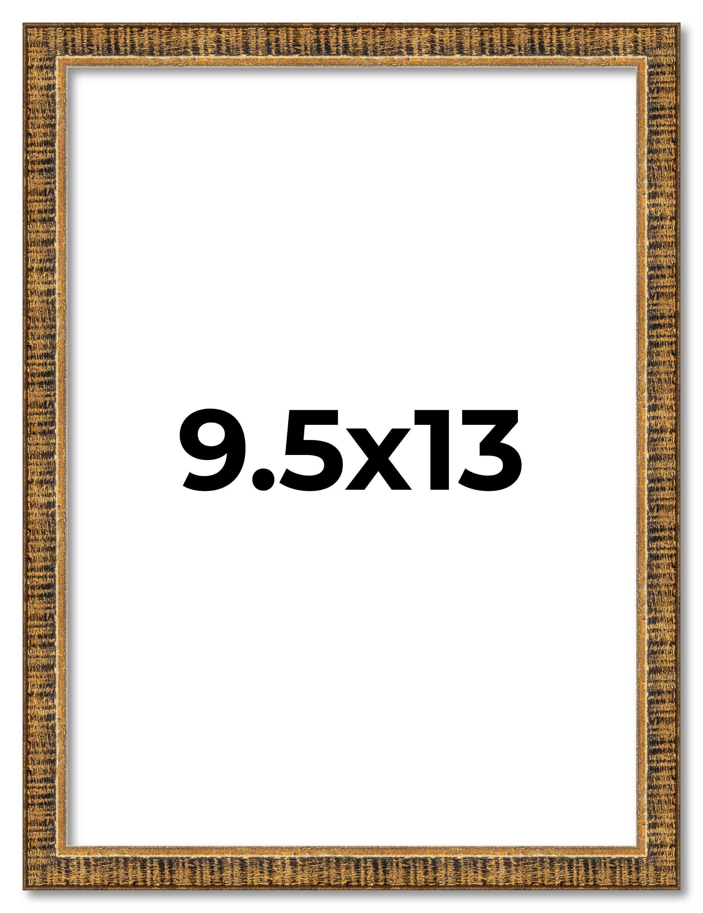 9.5x13 Frame Gold Kingsley Distressed Solid Wood Picture Frame Width 0.75 Inches main product image