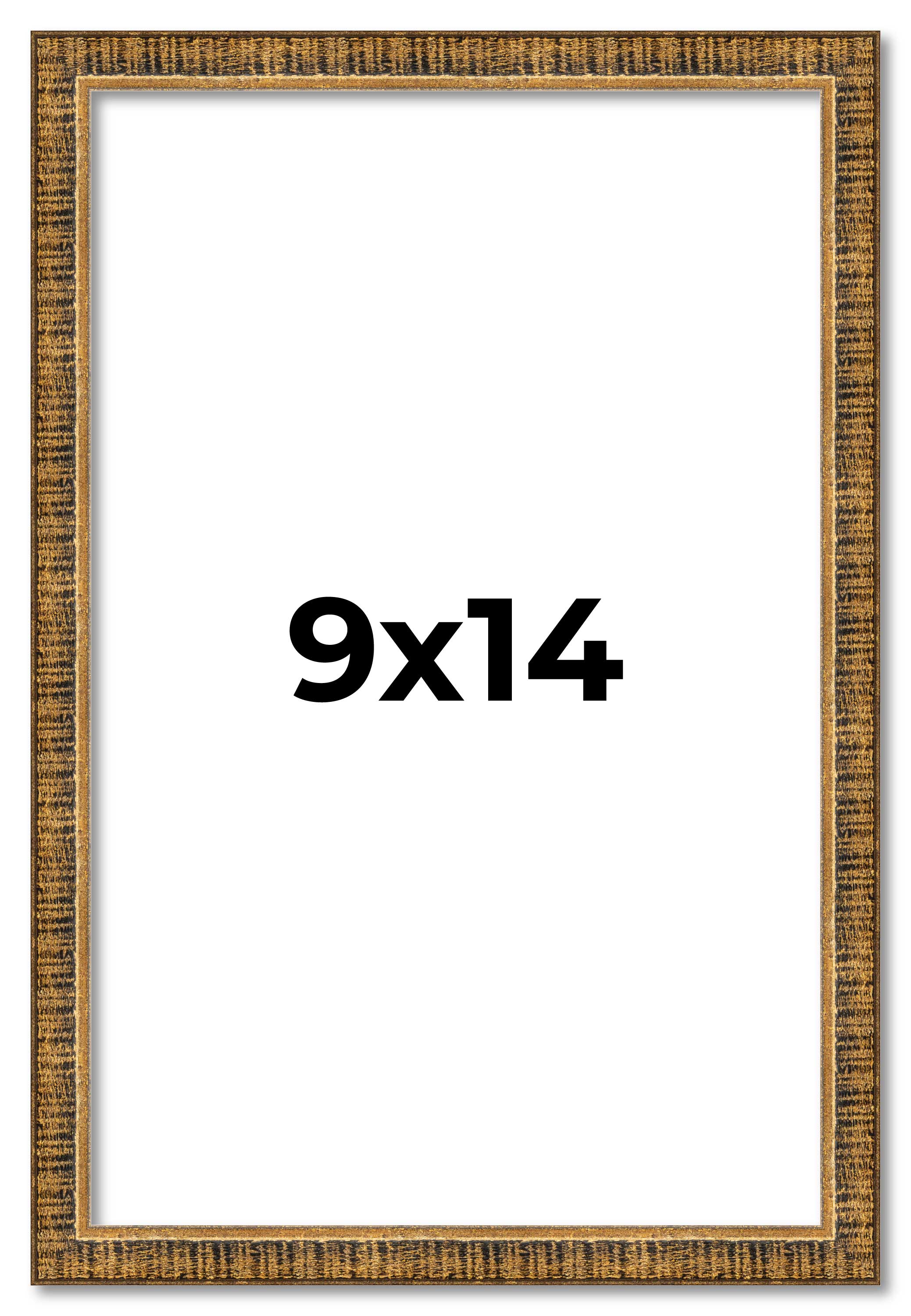 9x14 Frame Gold Kingsley Distressed Solid Wood Picture Frame Width 0.75 Inches main product image