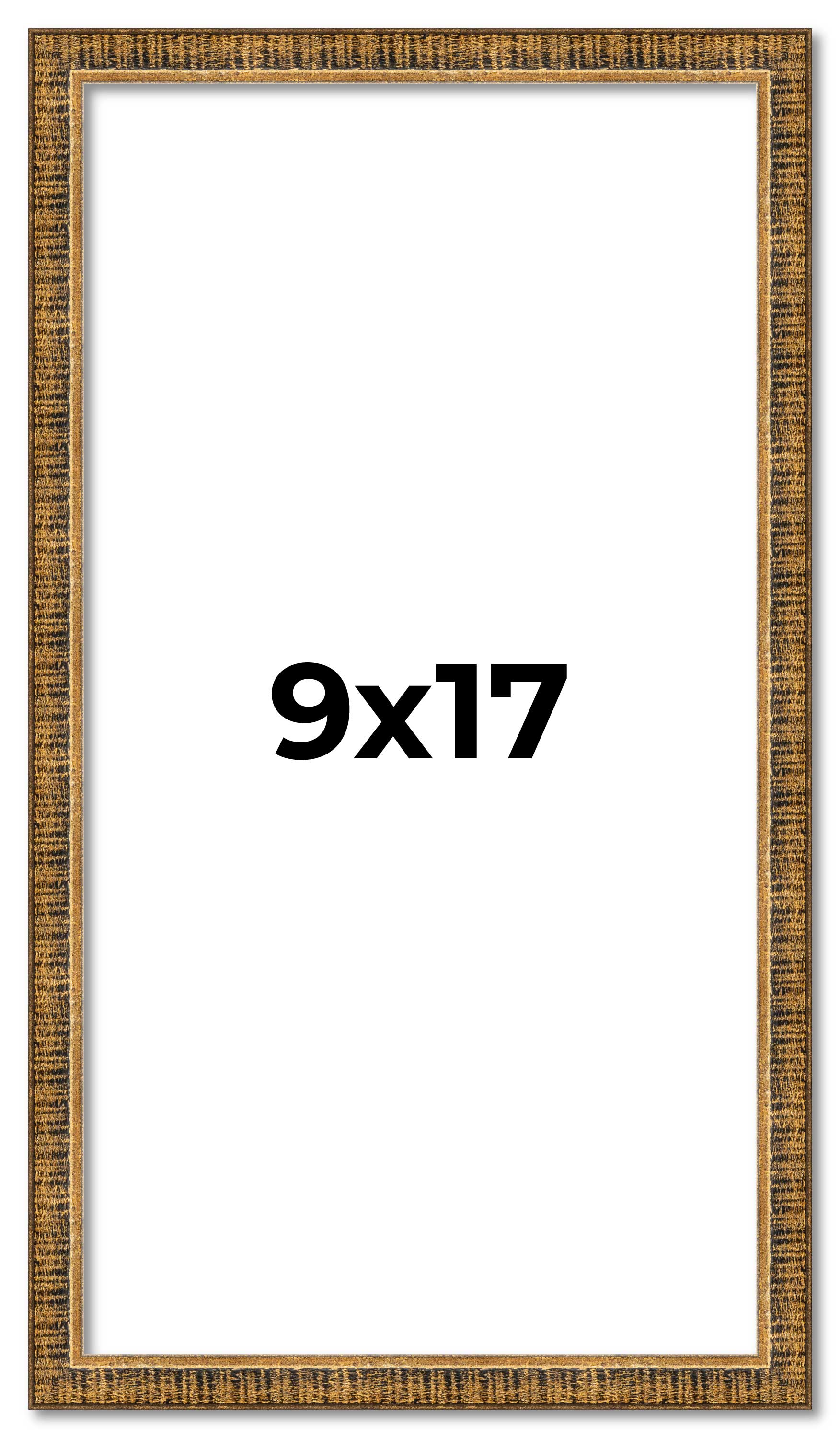 9x17 Frame Gold Kingsley Distressed Solid Wood Picture Frame Width 0.75 Inches main product image