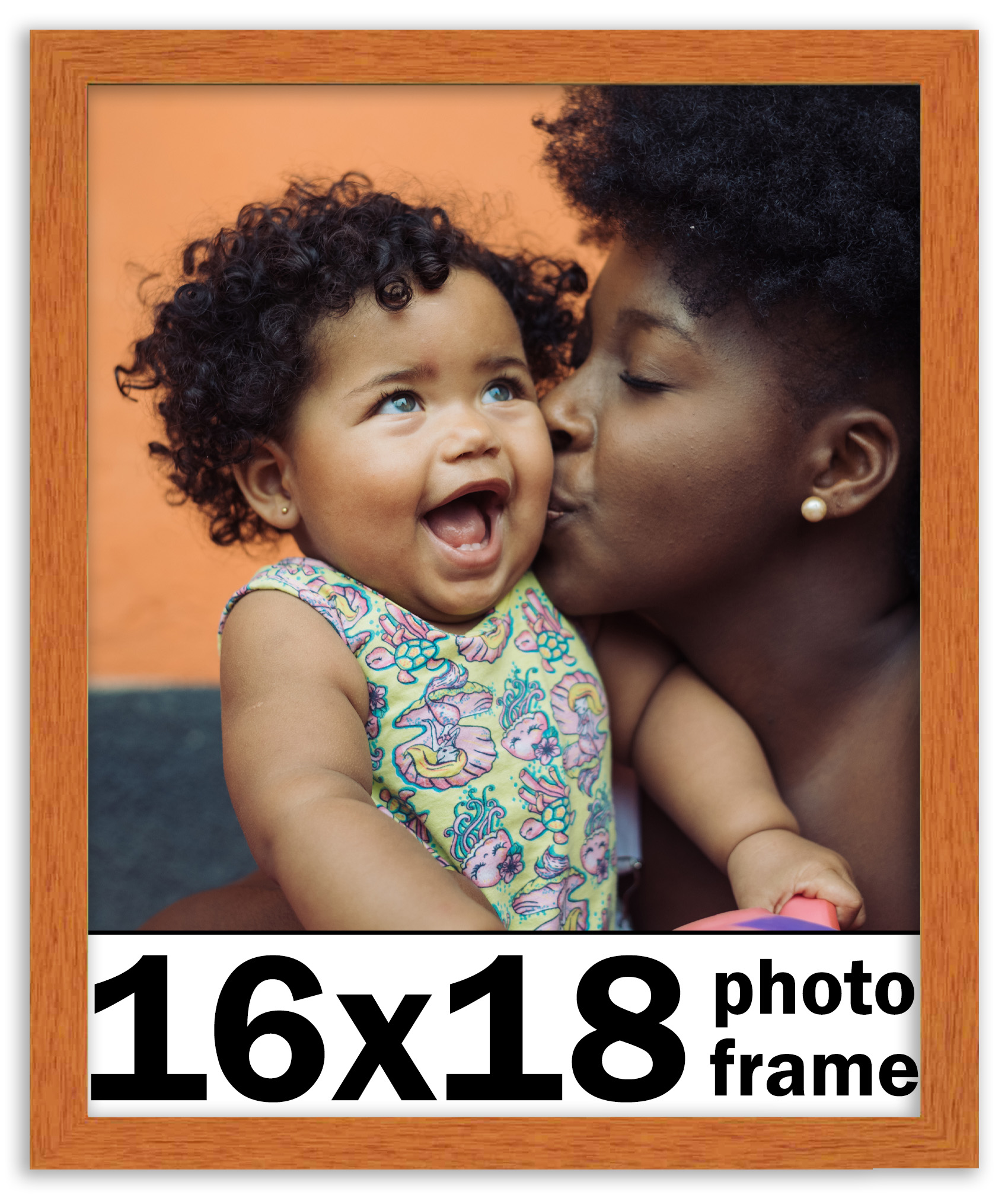 16×18 Frame Honey Pecan Brown Picture Frame Photo Frame UV Acrylic, Acid Free