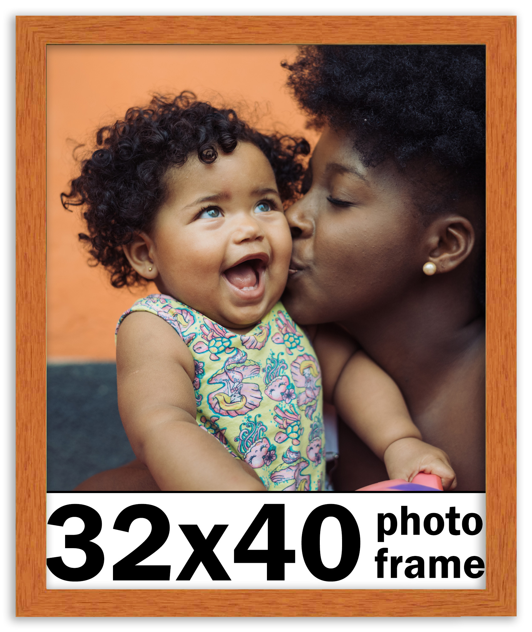 32×40 Frame Honey Pecan Brown Picture Frame Photo Frame UV Acrylic, Acid Free