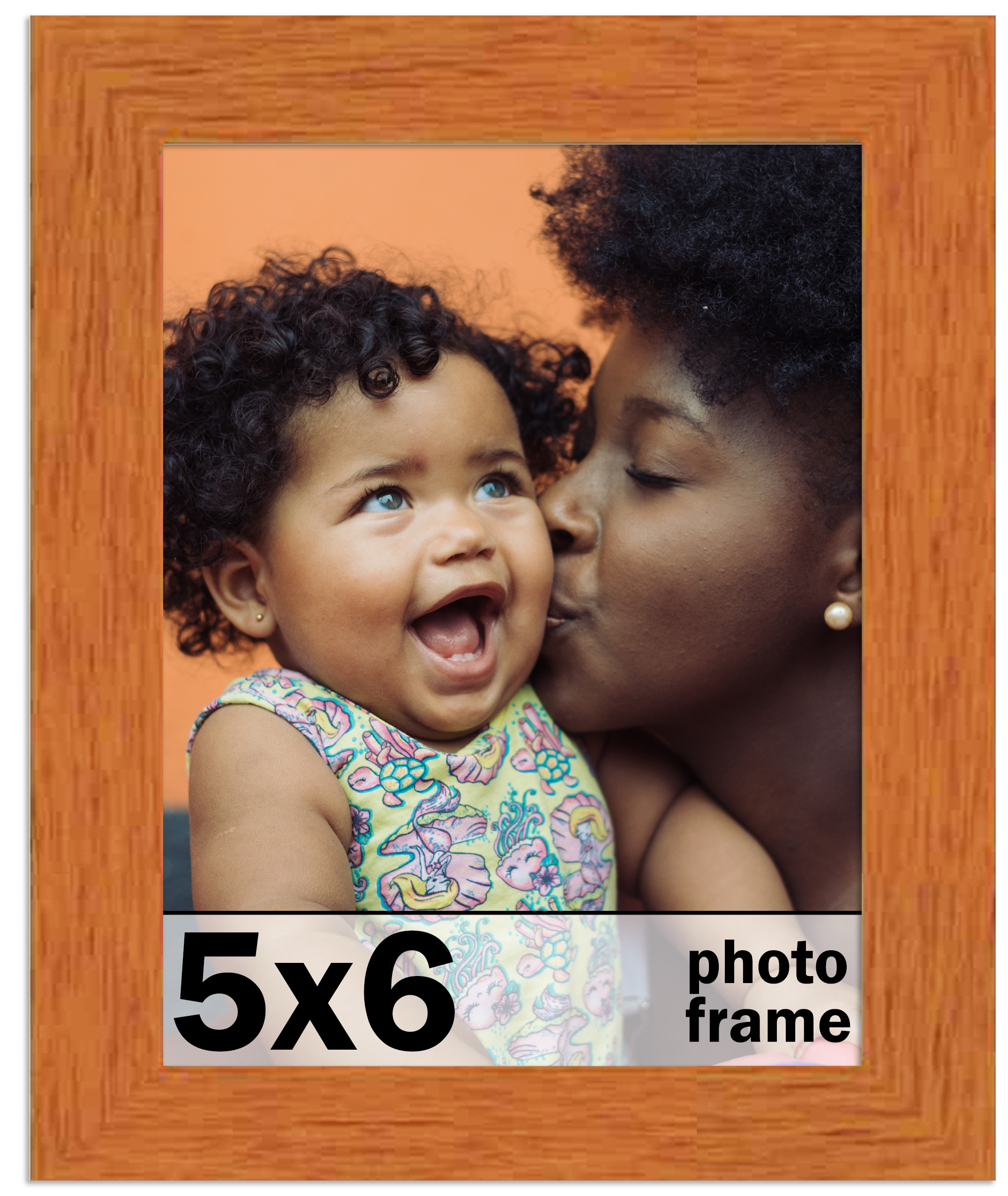 5x6 Frame Honey Pecan Brown Picture Frame Photo Frame UV Acrylic, Acid Free - Imagen 2 de 9