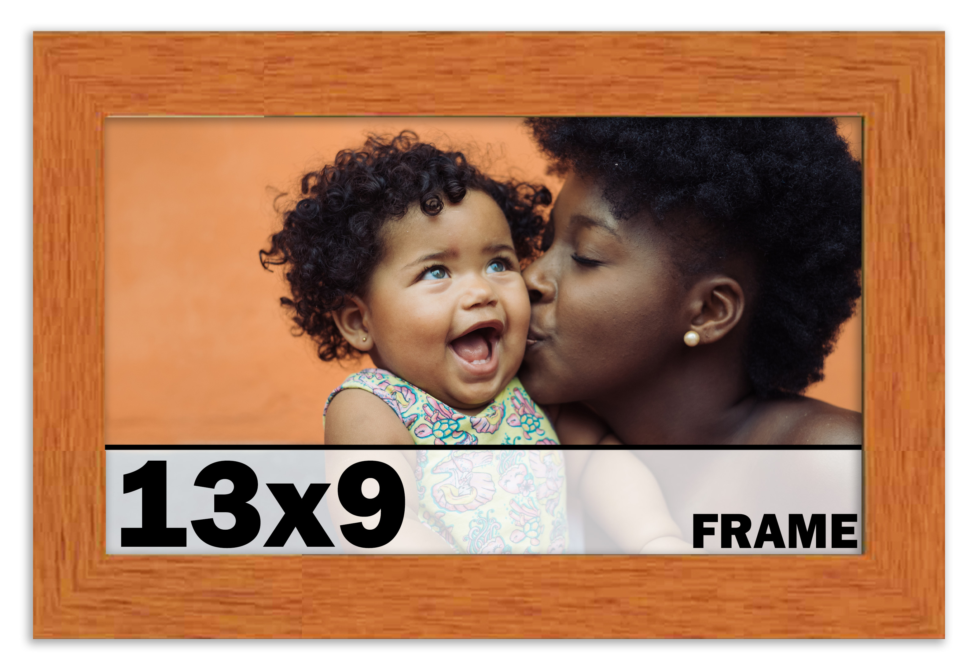 13×9 Frame Honey Pecan Brown Picture Frame Photo Frame UV Acrylic, Acid Free
