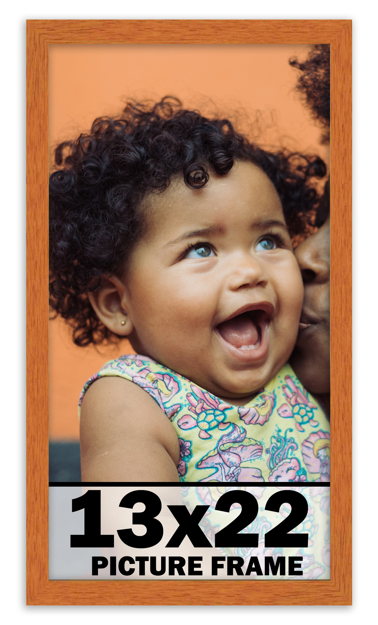 13×22 Frame Honey Pecan Brown Picture Frame Photo Frame UV Acrylic, Acid Free
