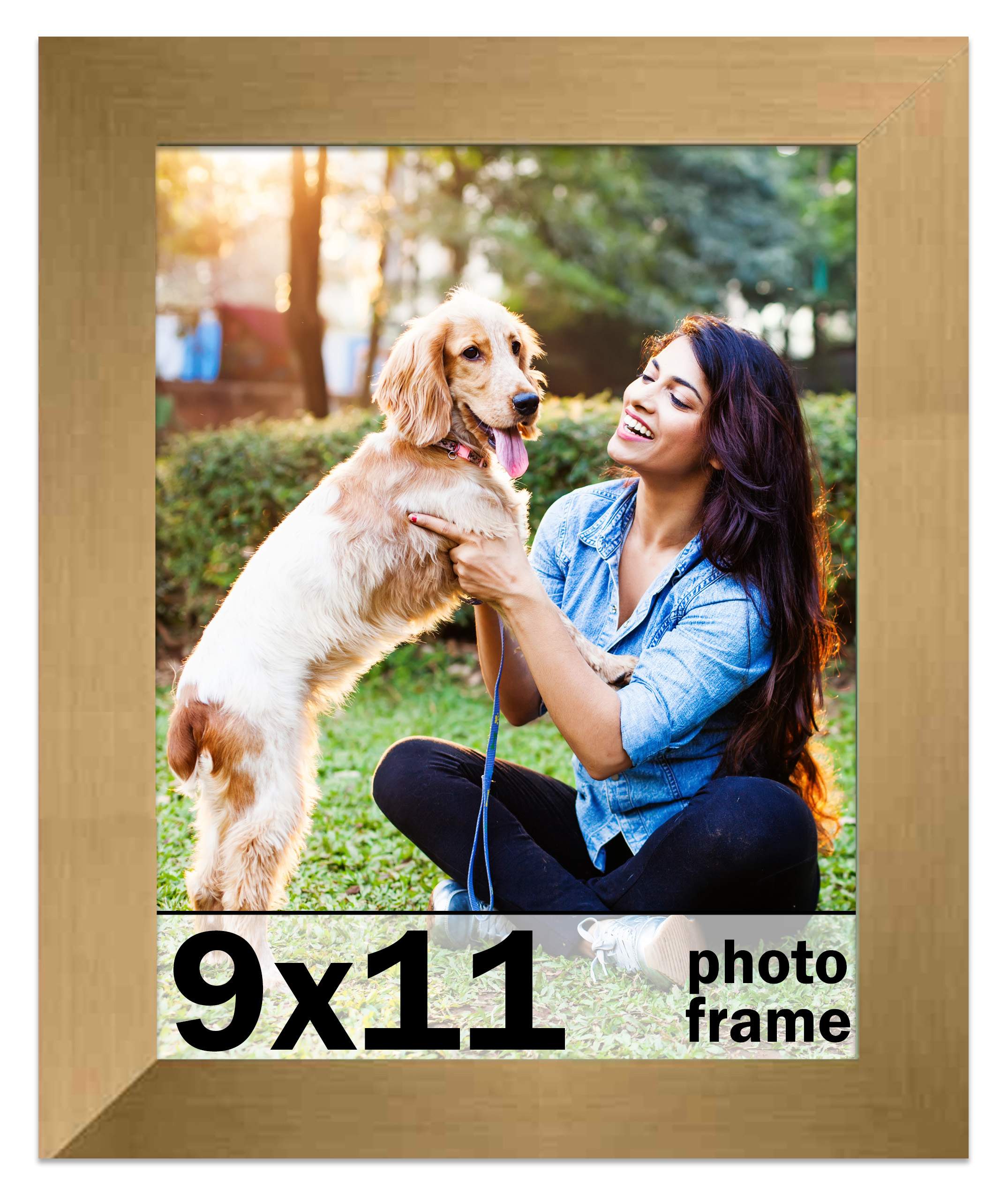 9x11 Frame Gold Bronze Modern Solid Wood Picture Frame | 0.75 Inch Moulding Widt - Bild 1 von 9