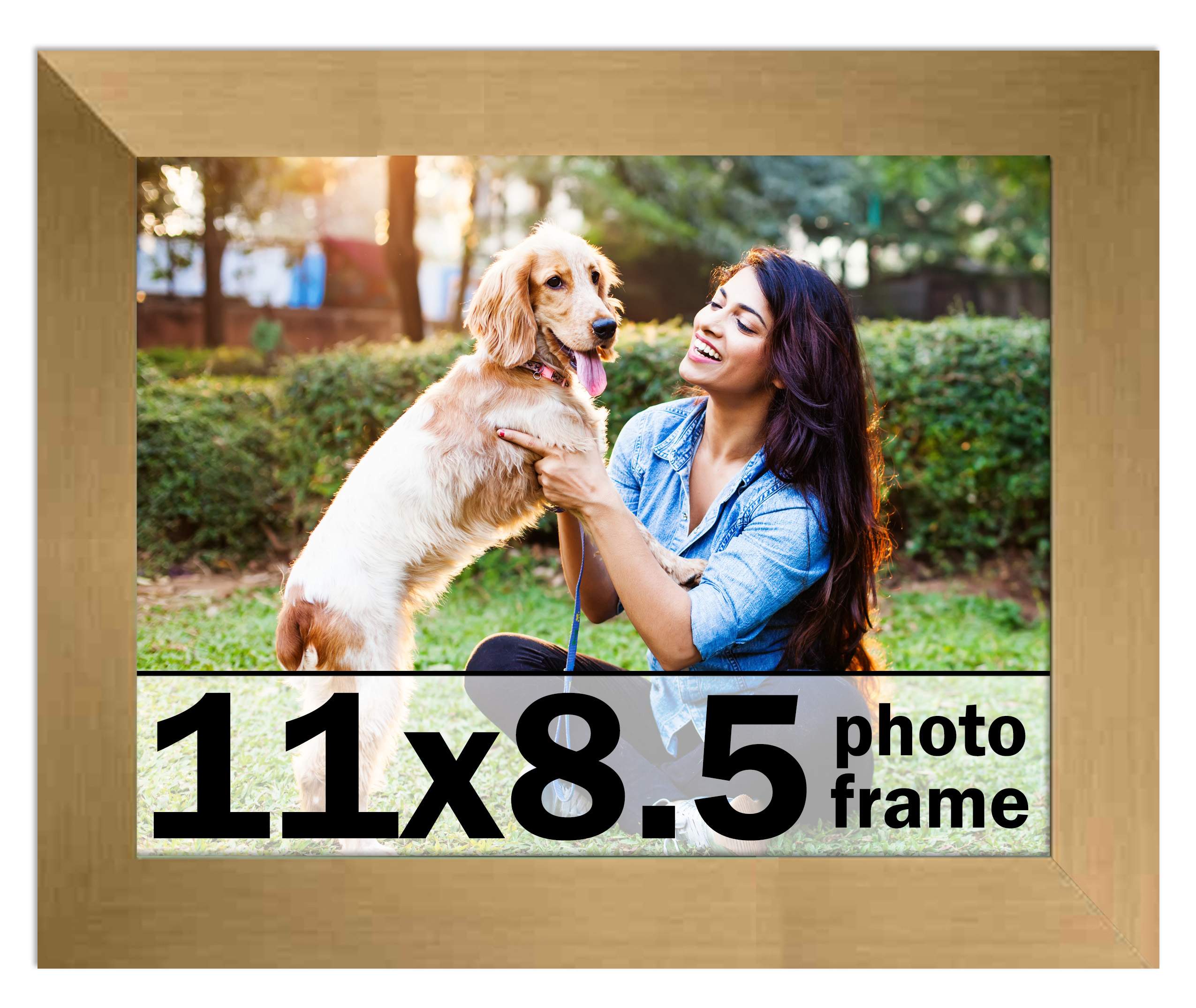 11x8.5 Frame Metallic Bronze Picture Frame Photo Frame UV Acrylic, Acid Free
