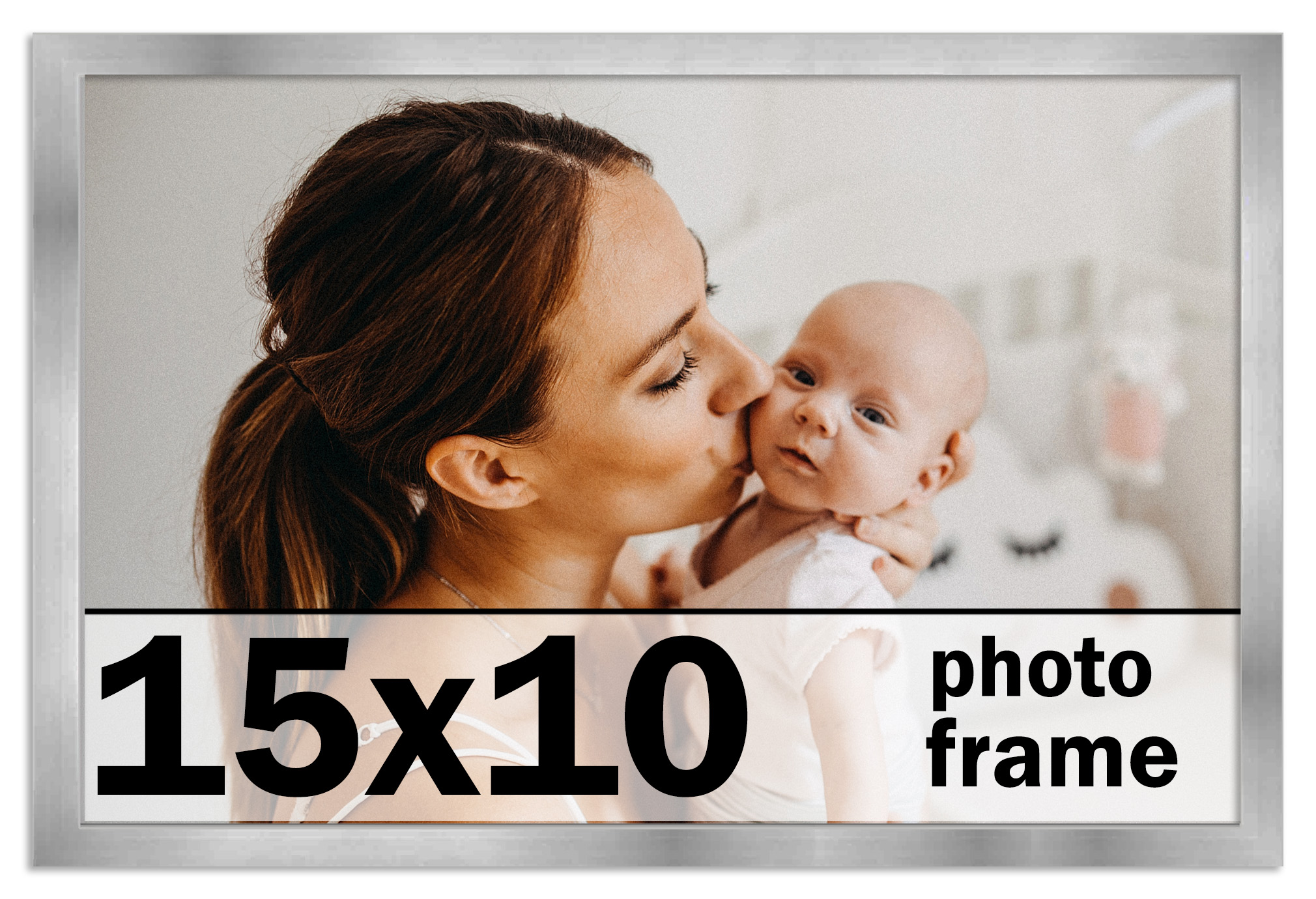15x10 Frame Stainless Steel Silver Picture Frame Photo Frame UV Acrylic - Picture 1 of 9